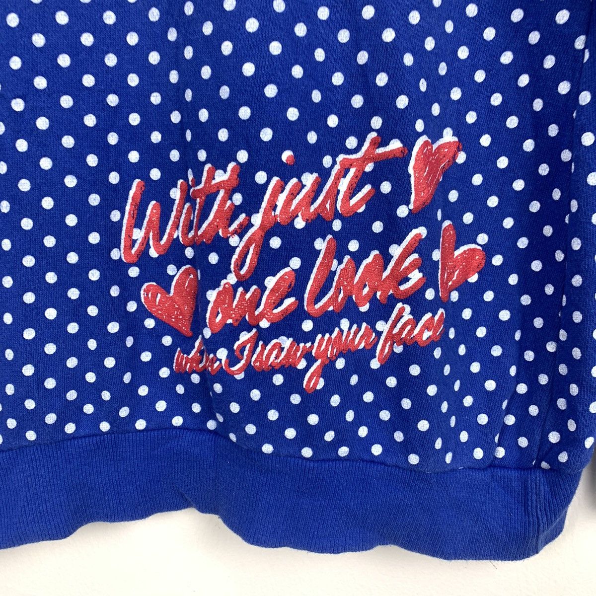 Japanese Brand Allover Monogram Polkadot Big Logo Fleece Sweatshirt Size S / US 4 / IT 40 - 5 Thumbnail