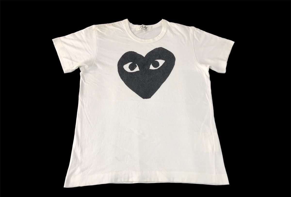 Comme des Garcons CDG Comme Des Garcon Big Black Heart Logo Tee Size L / US 10 / IT 46 - 1 Thumbnail