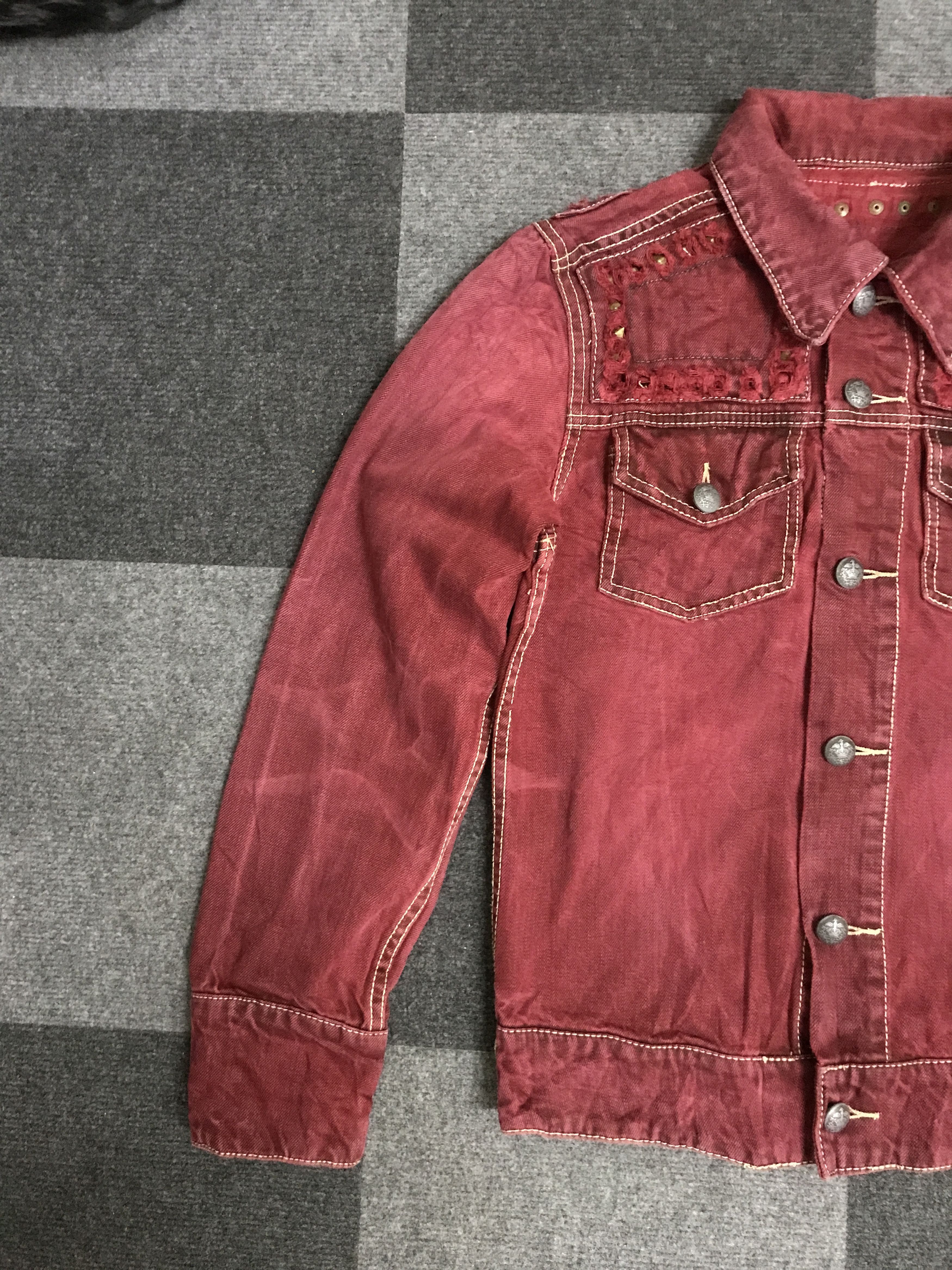 Seditionaries J43 Statement Jeans Spike Distressed Trucker Jacket Size M / US 6-8 / IT 42-44 - 5 Thumbnail