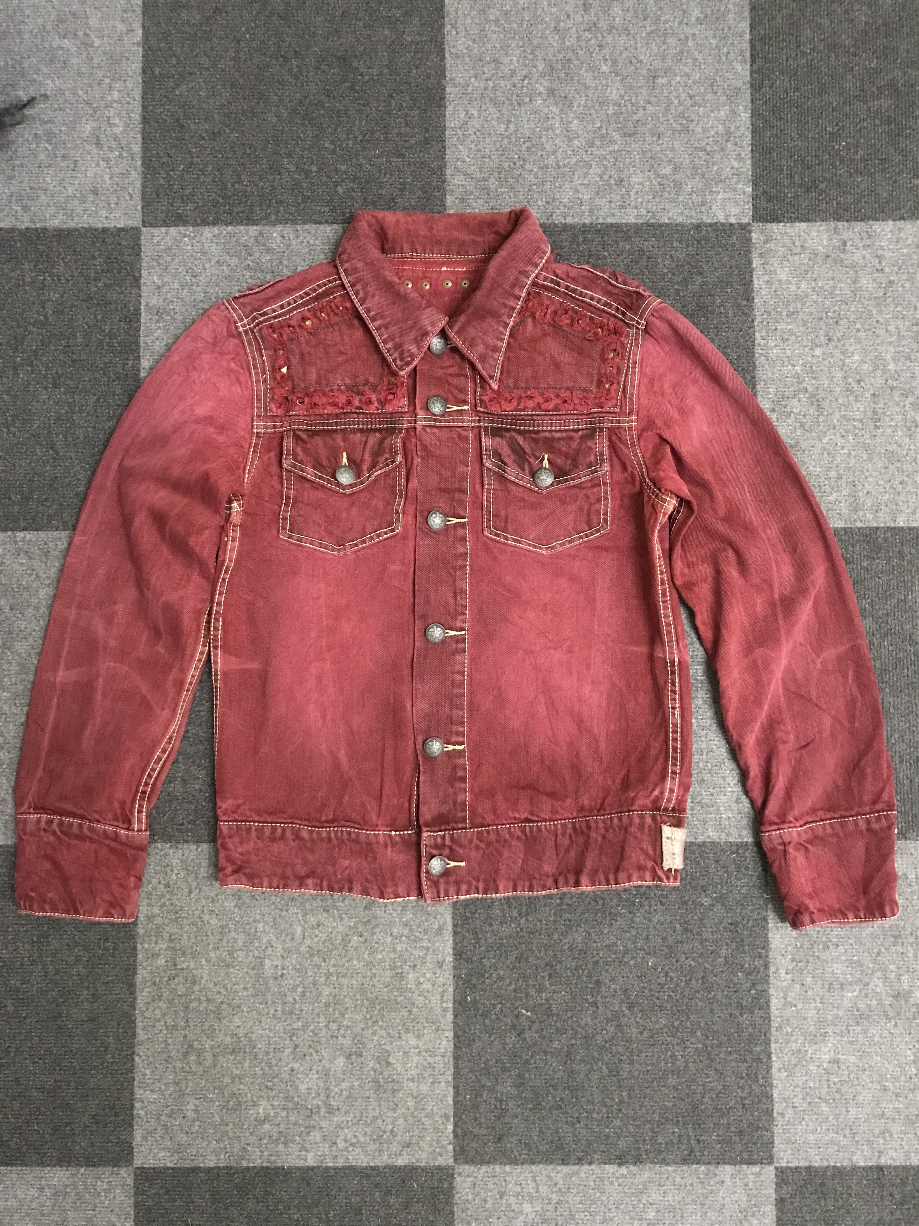 Seditionaries J43 Statement Jeans Spike Distressed Trucker Jacket Size M / US 6-8 / IT 42-44 - 3 Thumbnail