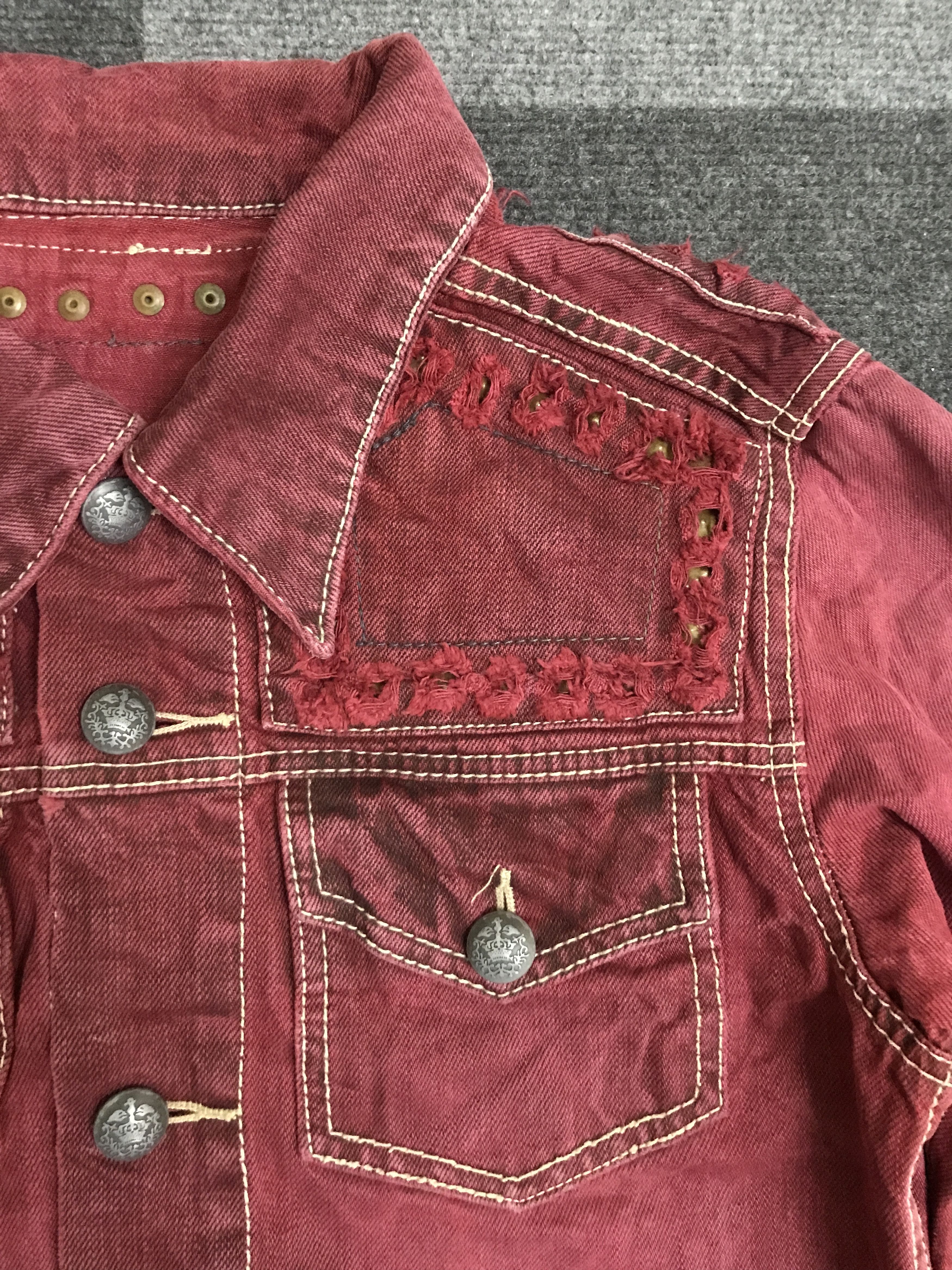 Seditionaries J43 Statement Jeans Spike Distressed Trucker Jacket Size M / US 6-8 / IT 42-44 - 8 Thumbnail