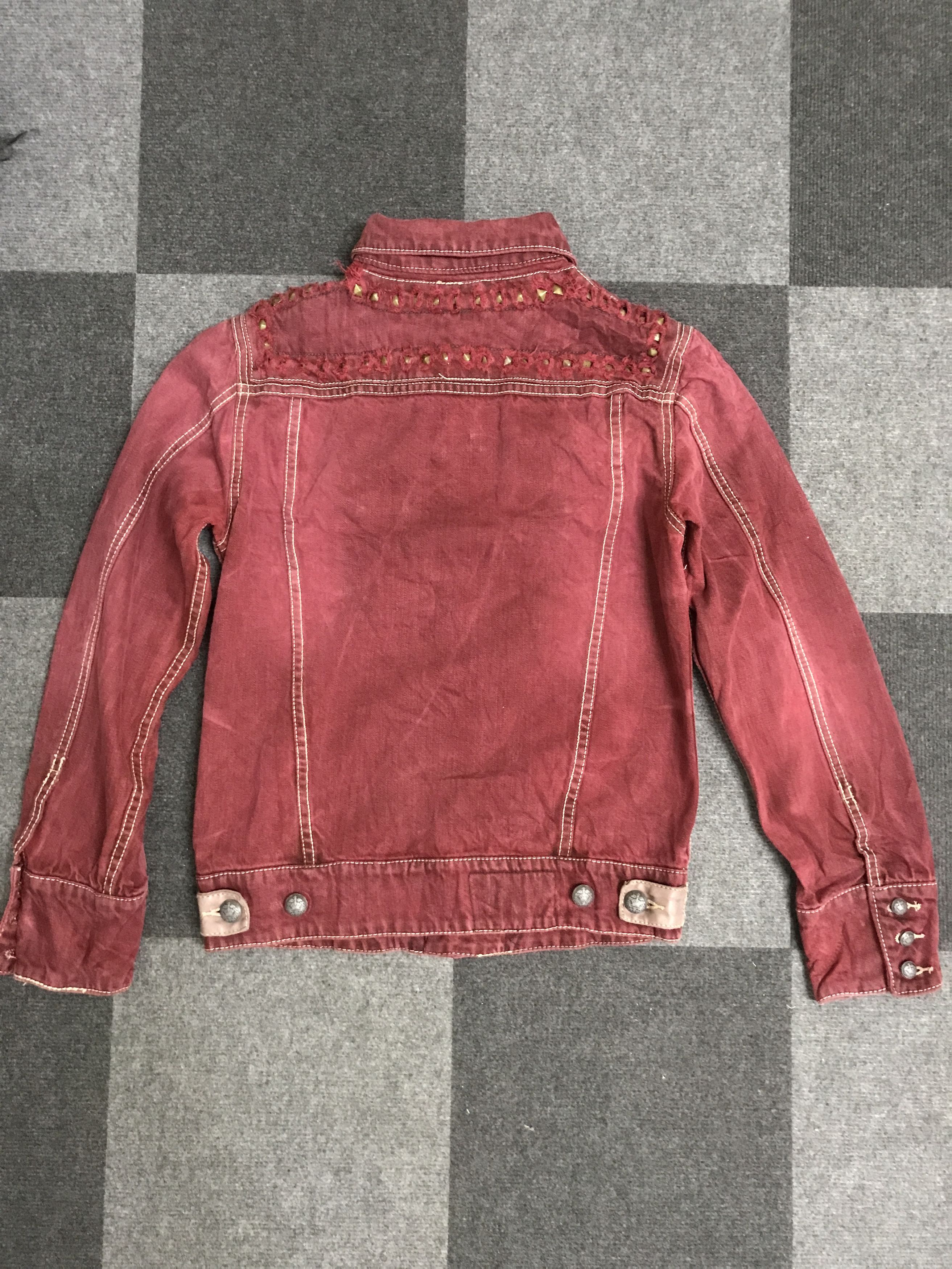 Seditionaries J43 Statement Jeans Spike Distressed Trucker Jacket Size M / US 6-8 / IT 42-44 - 10 Thumbnail