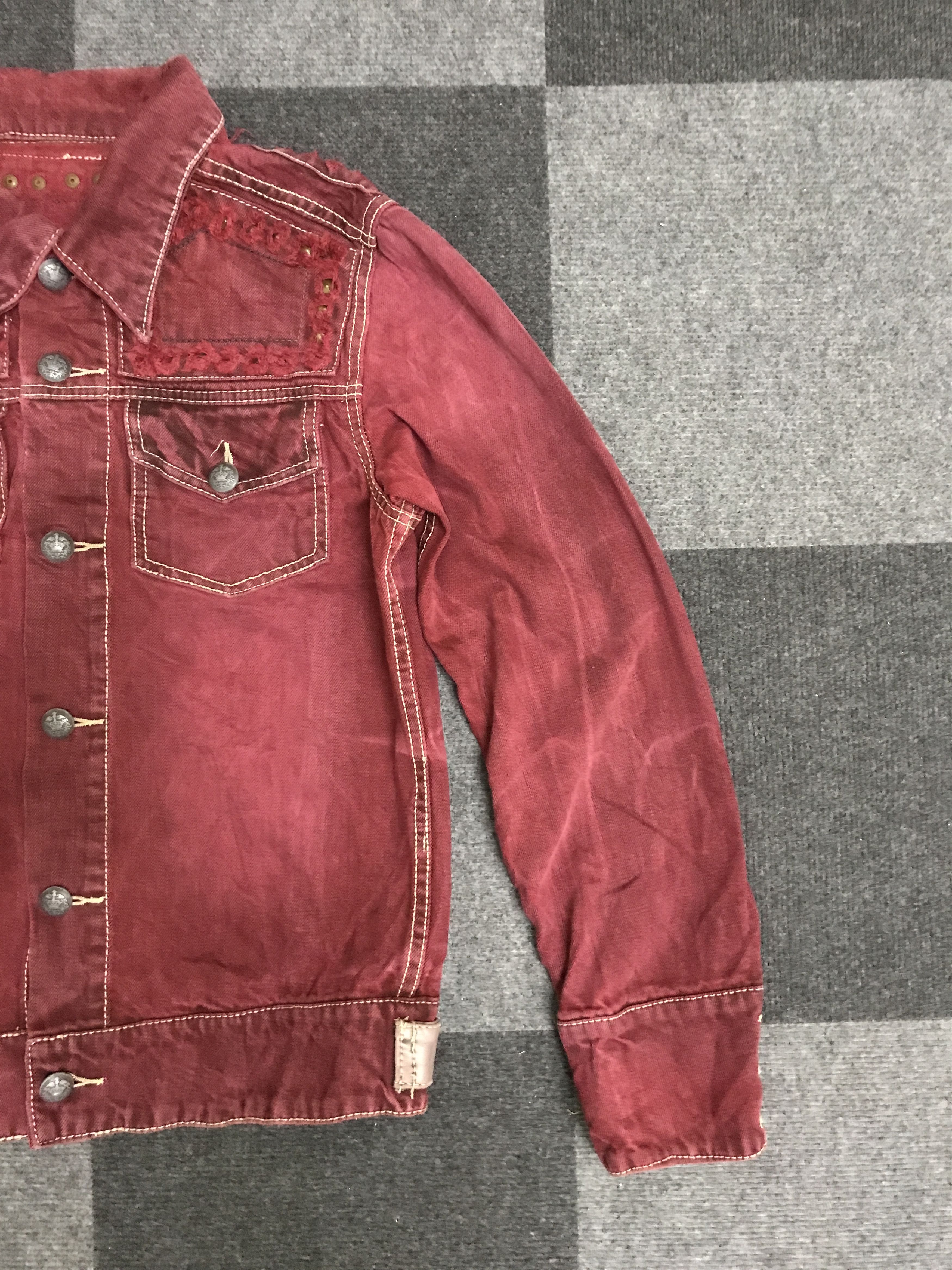 Seditionaries J43 Statement Jeans Spike Distressed Trucker Jacket Size M / US 6-8 / IT 42-44 - 4 Thumbnail