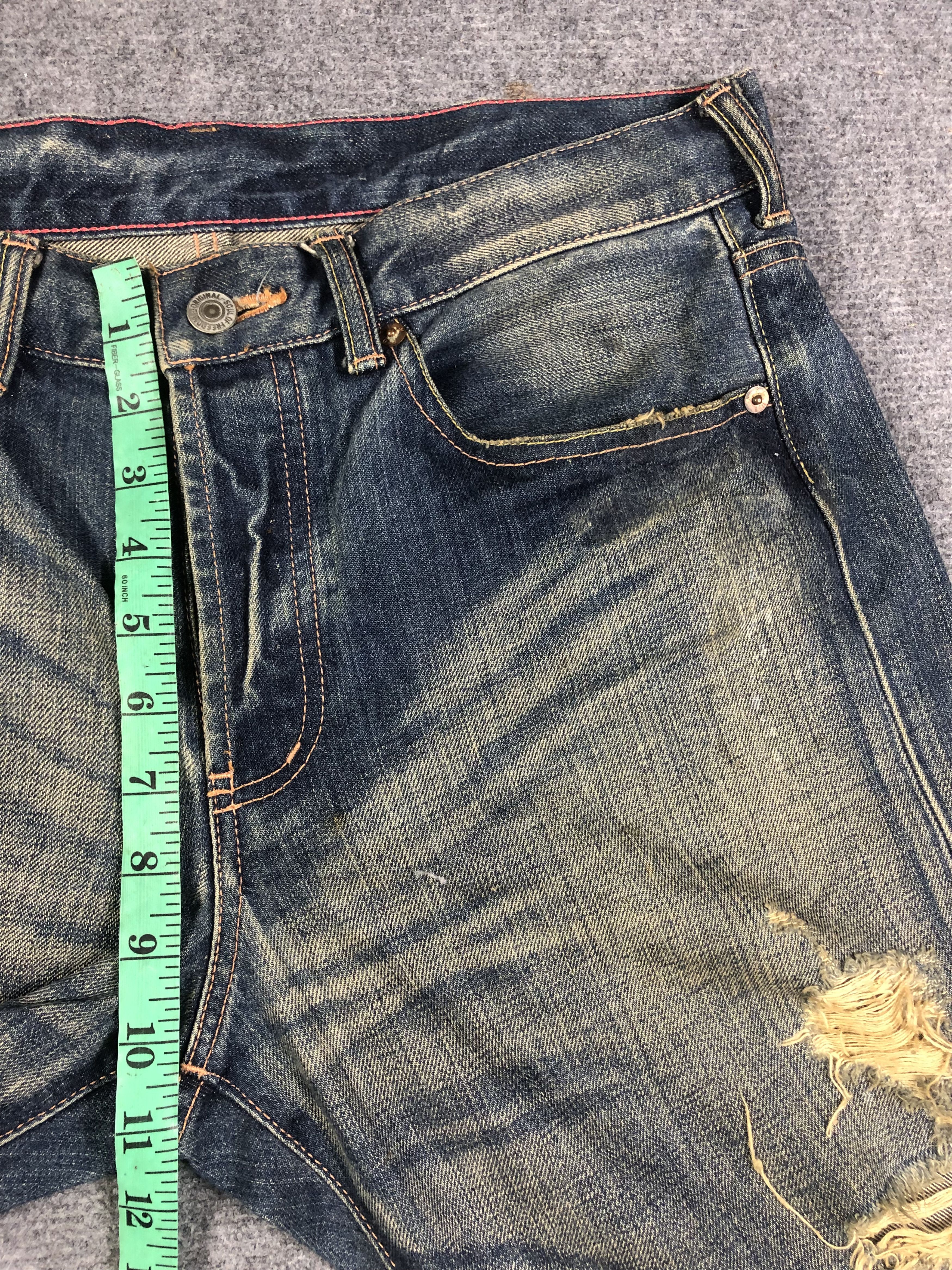 Japanese Brand SOUL OF FREEDOM DISTRESSED WASHED BLUE DENIM 34x32 Size US 34 / EU 50 - 8 Thumbnail