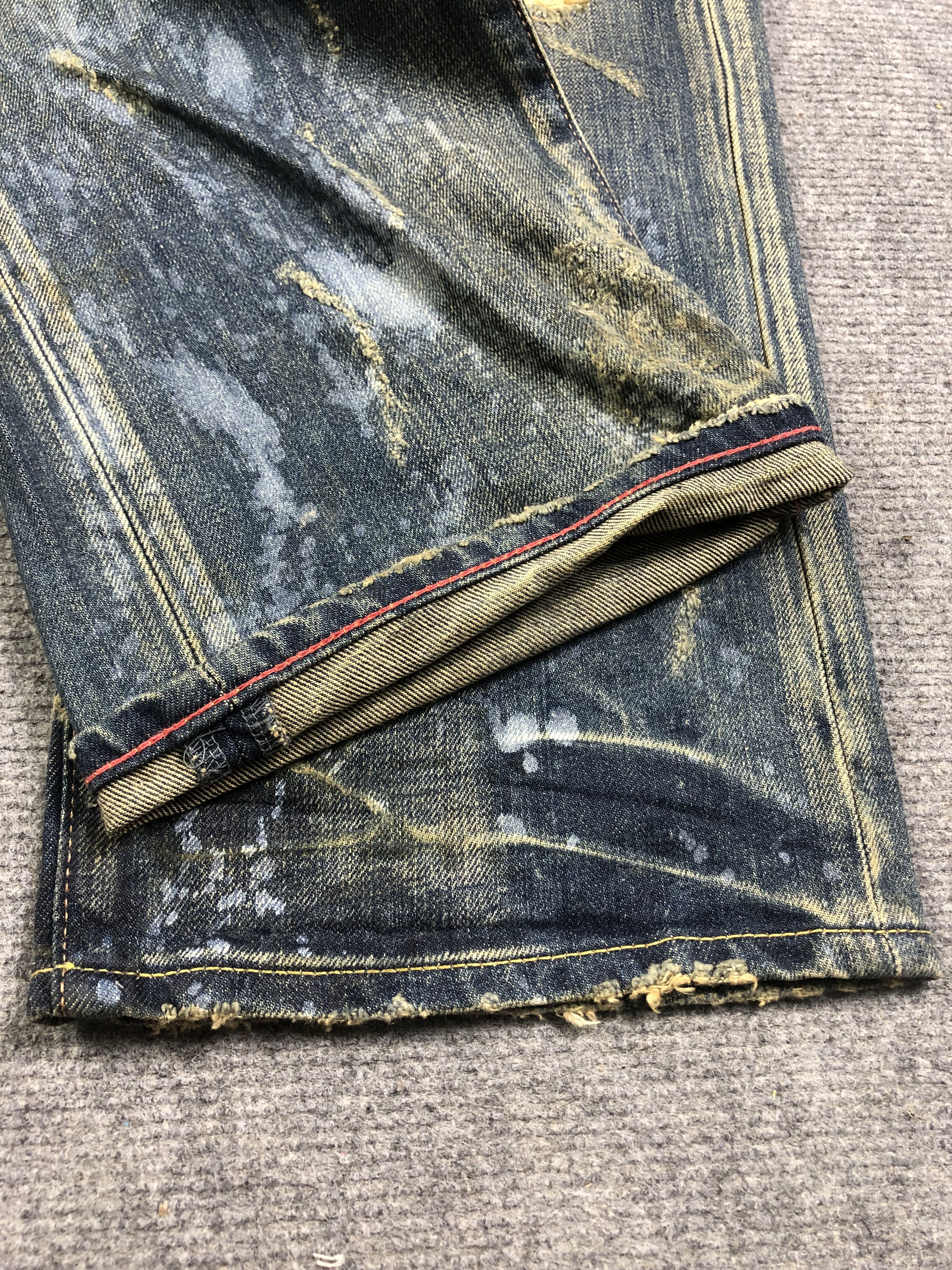Japanese Brand SOUL OF FREEDOM DISTRESSED WASHED BLUE DENIM 34x32 Size US 34 / EU 50 - 12 Thumbnail