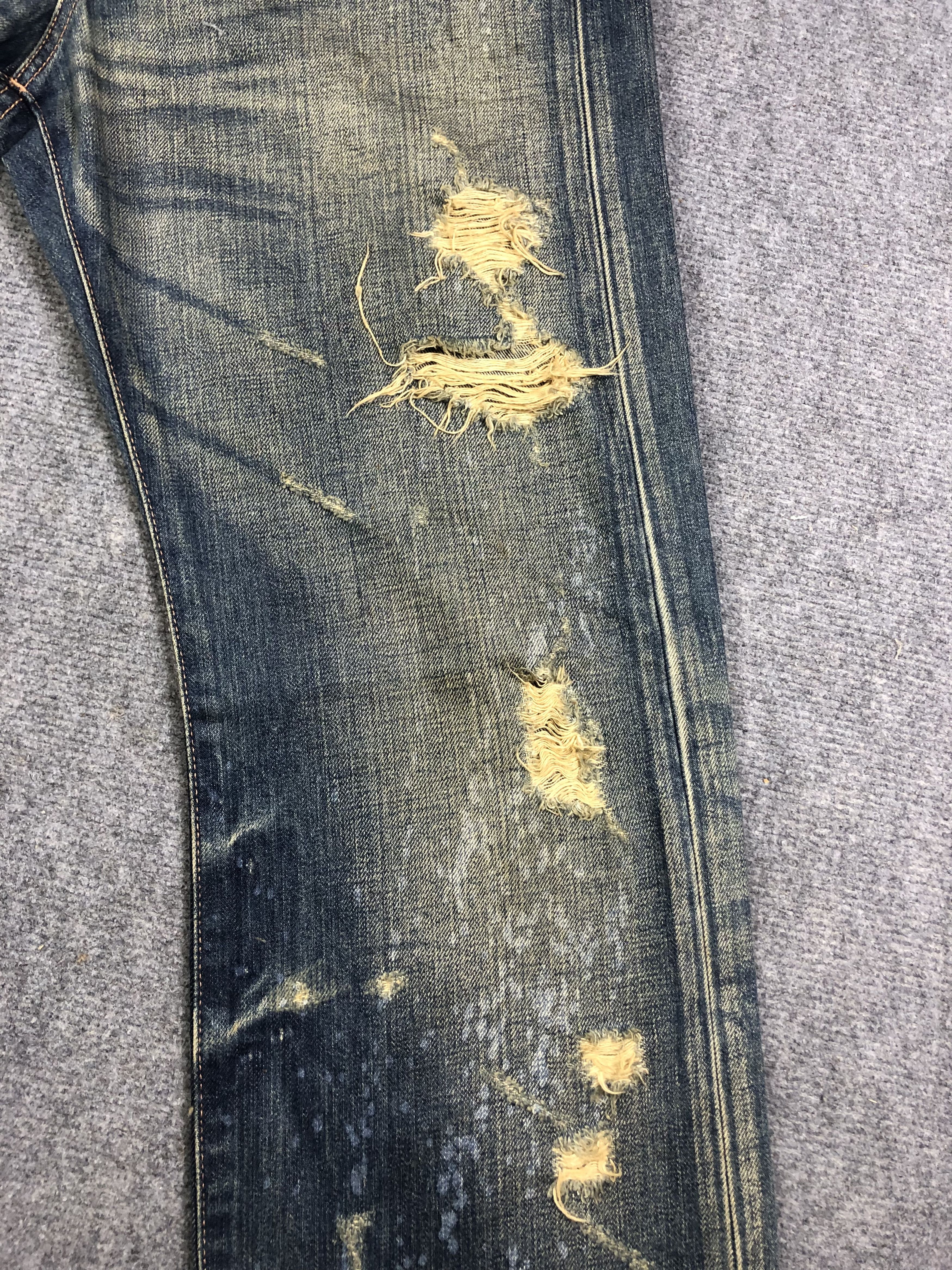 Japanese Brand SOUL OF FREEDOM DISTRESSED WASHED BLUE DENIM 34x32 Size US 34 / EU 50 - 9 Thumbnail