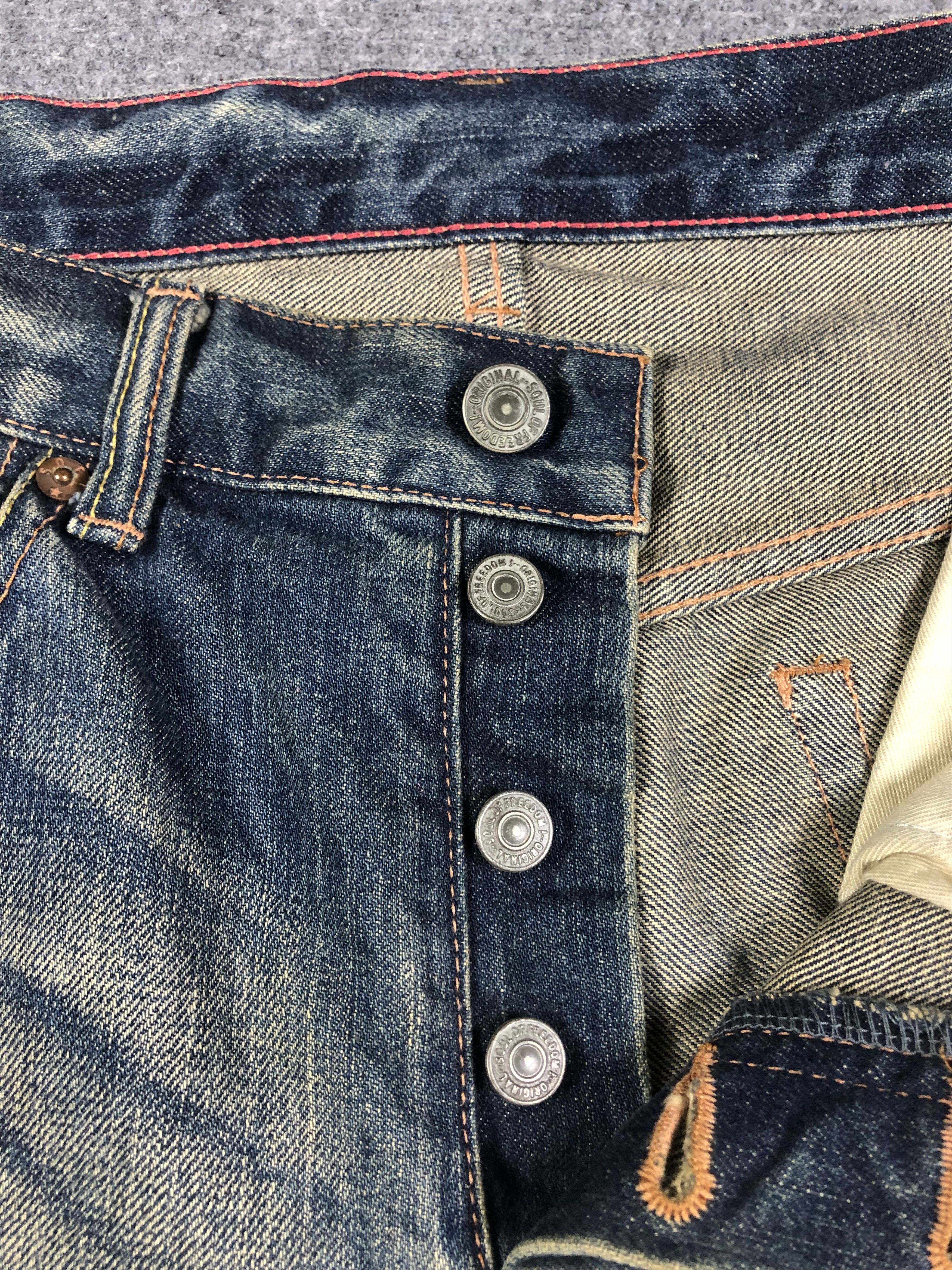 Japanese Brand SOUL OF FREEDOM DISTRESSED WASHED BLUE DENIM 34x32 Size US 34 / EU 50 - 3 Thumbnail