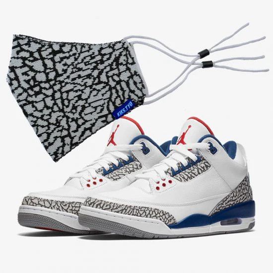 KIKS TYO 🔥 Flyknit Face Mask AIR JORDAN 3 Elephant Skin Cement Size ONE SIZE - 1 Thumbnail