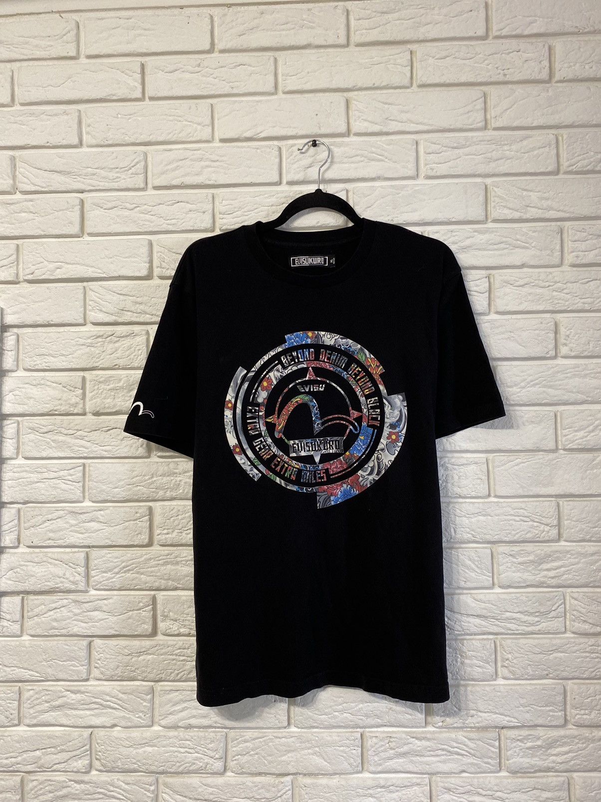 image of Evisu Kuro Beyond Denim Tshirt in Black, Men's (Size XL)