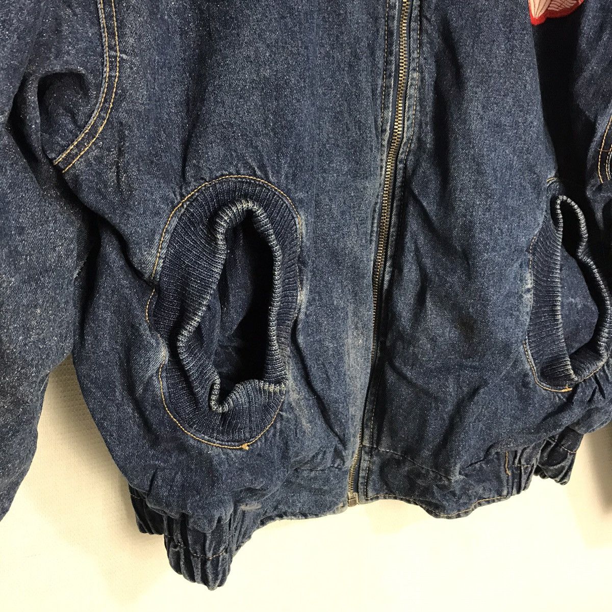 Japanese Brand × Vintage Vintage denim bomber patches jacket Size US L / EU 52-54 / 3 - 8 Thumbnail