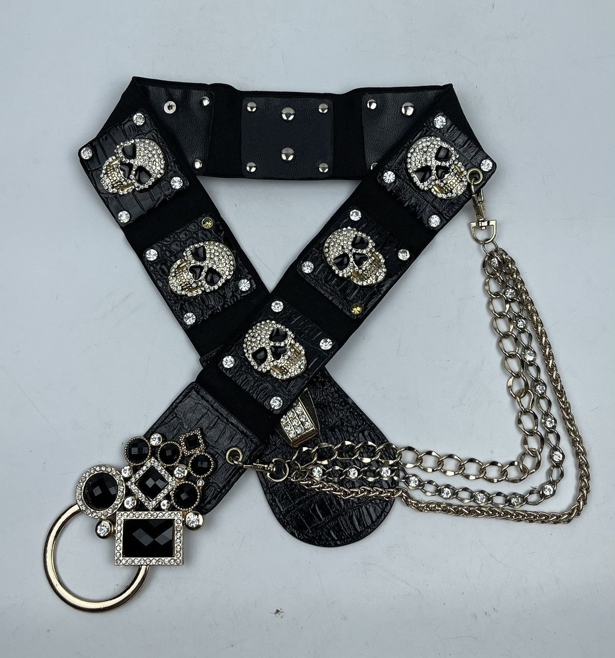 image of Seditionaries x Skulls Punk Style Skulls Stretchable Belt Tc8, Women's