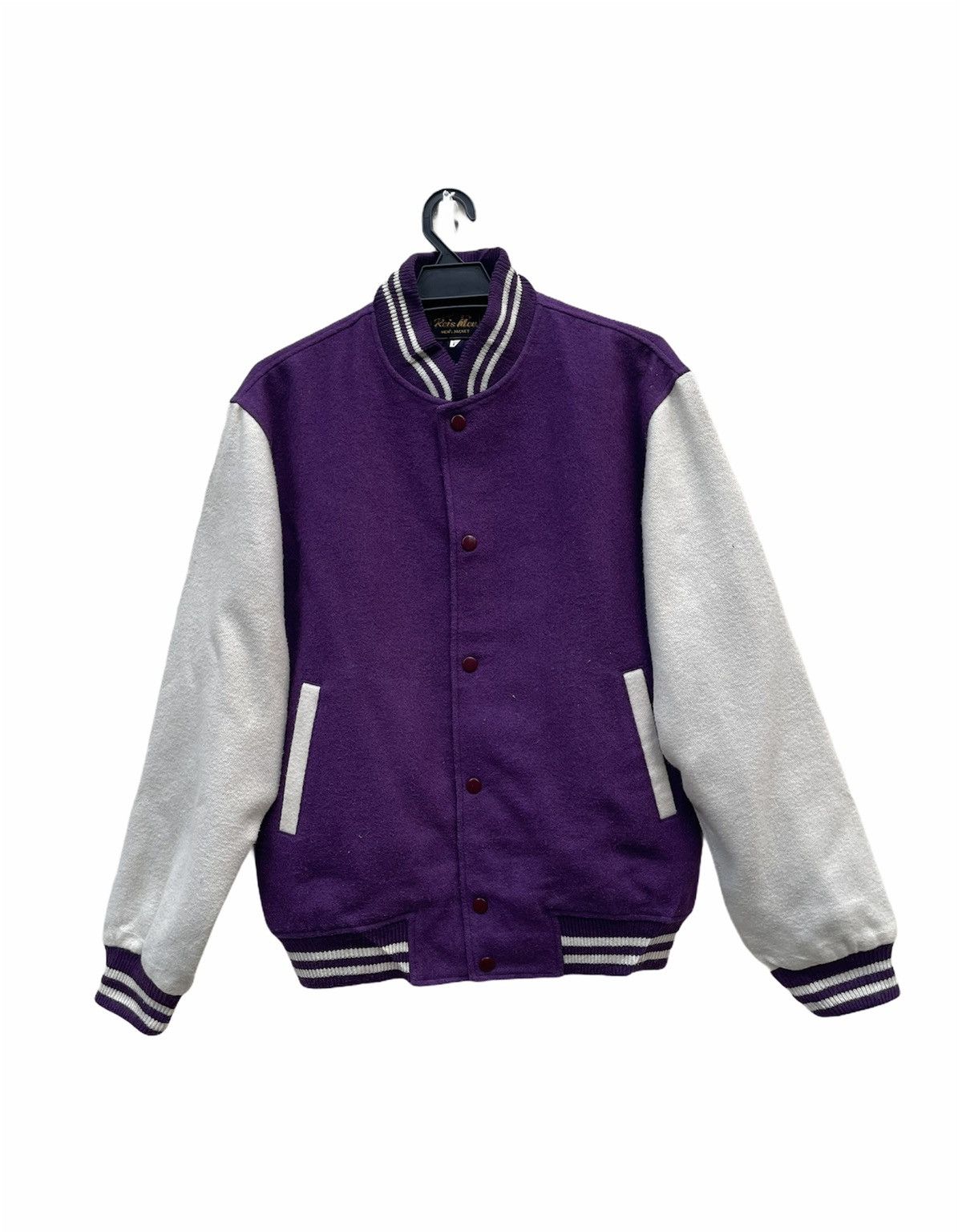 ❌DROP DELETE🔥Awesome Vintage Varsity Jacket Wool Rois Mov.