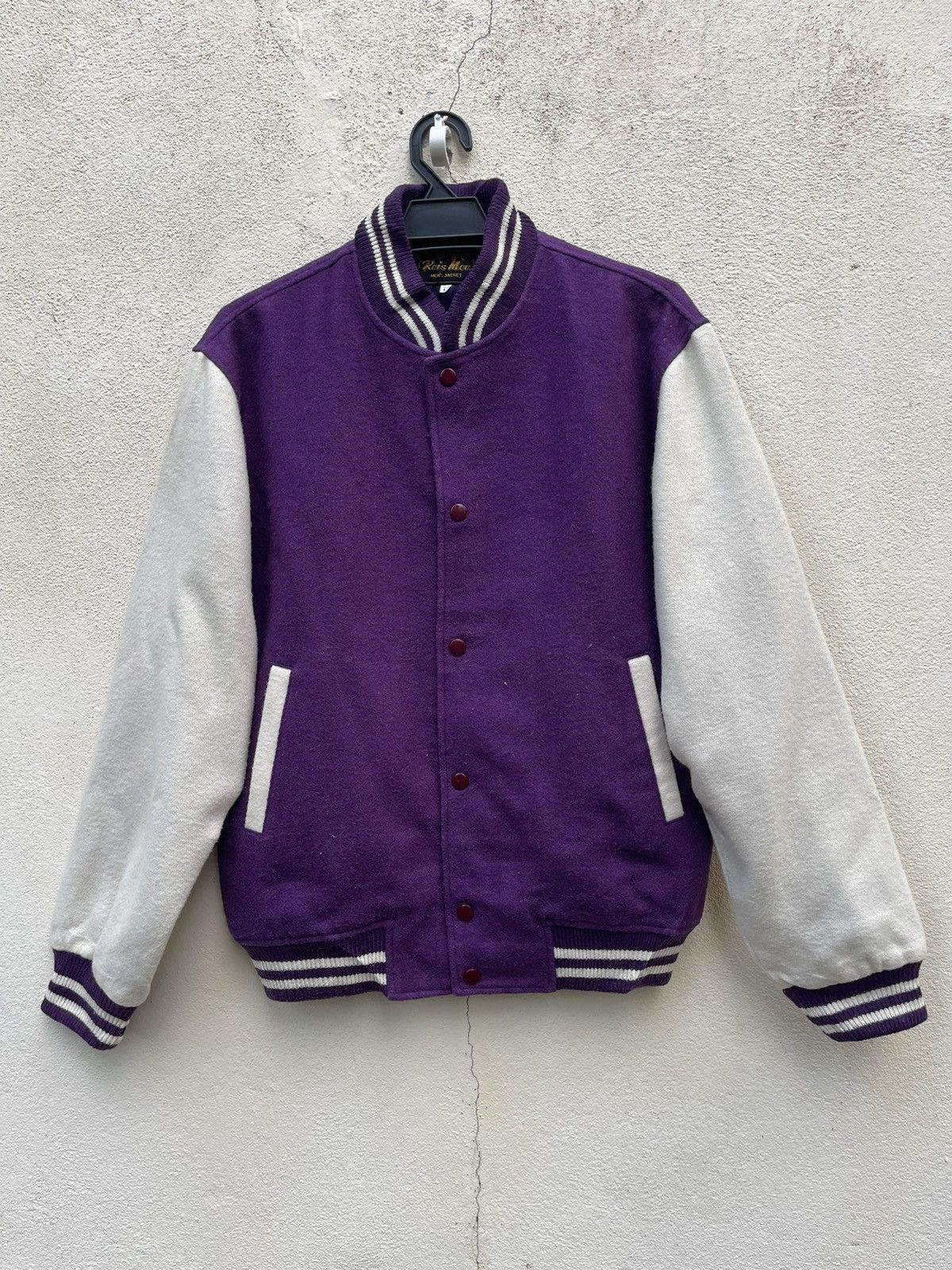 Vintage ❌DROP DELETE🔥Awesome Vintage Varsity Jacket Wool Rois Mov. Size US M / EU 48-50 / 2 - 5 Thumbnail