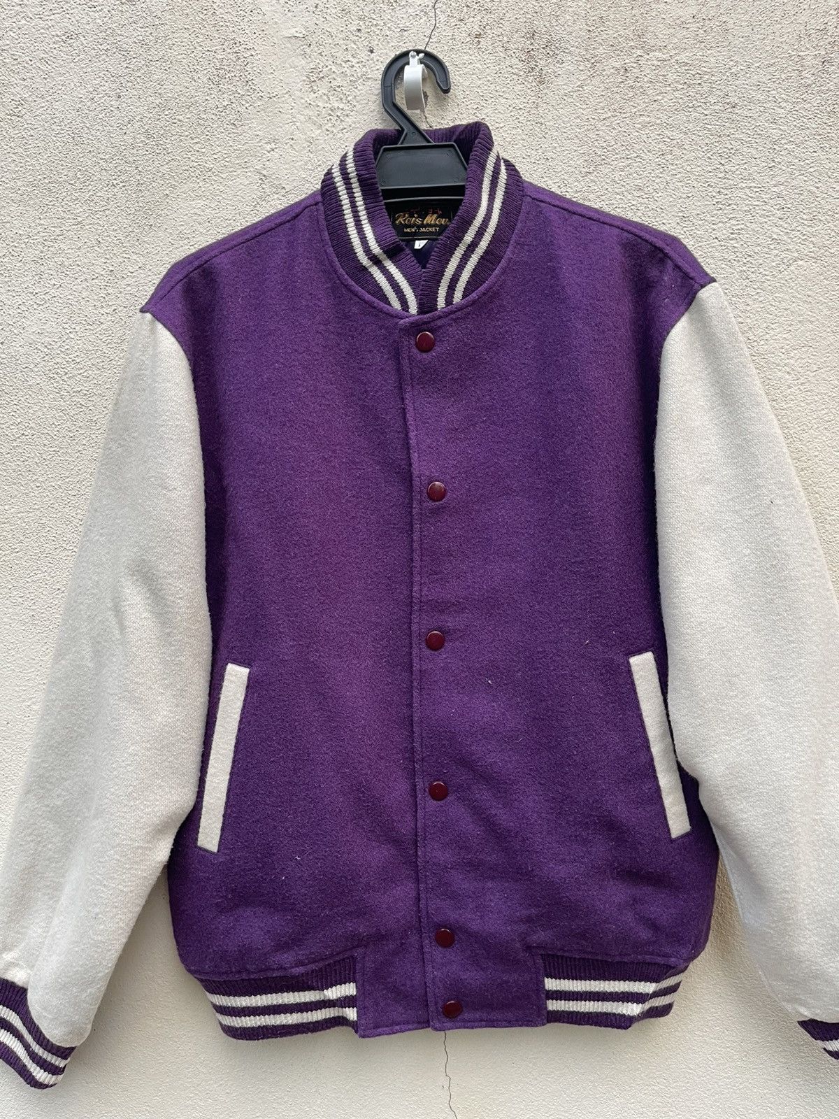 Vintage ❌DROP DELETE🔥Awesome Vintage Varsity Jacket Wool Rois Mov. Size US M / EU 48-50 / 2 - 4 Thumbnail