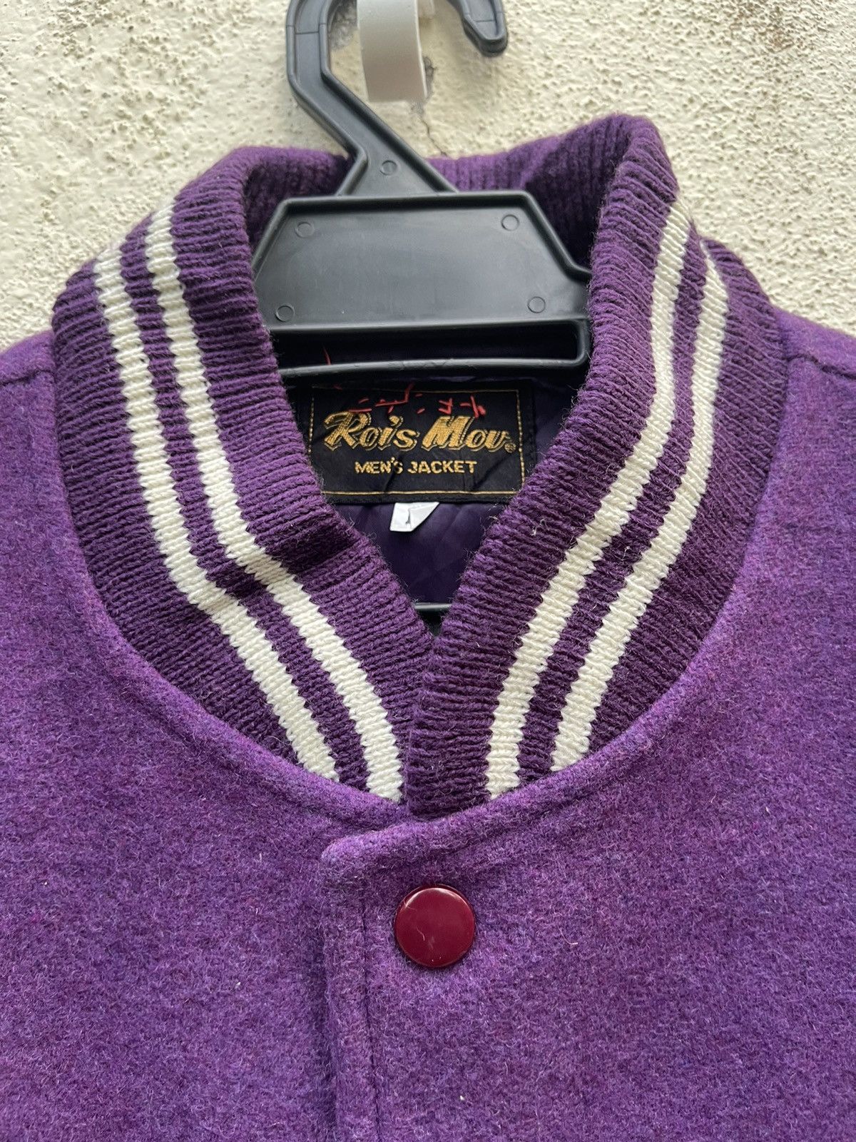 Vintage ❌DROP DELETE🔥Awesome Vintage Varsity Jacket Wool Rois Mov. Size US M / EU 48-50 / 2 - 3 Thumbnail