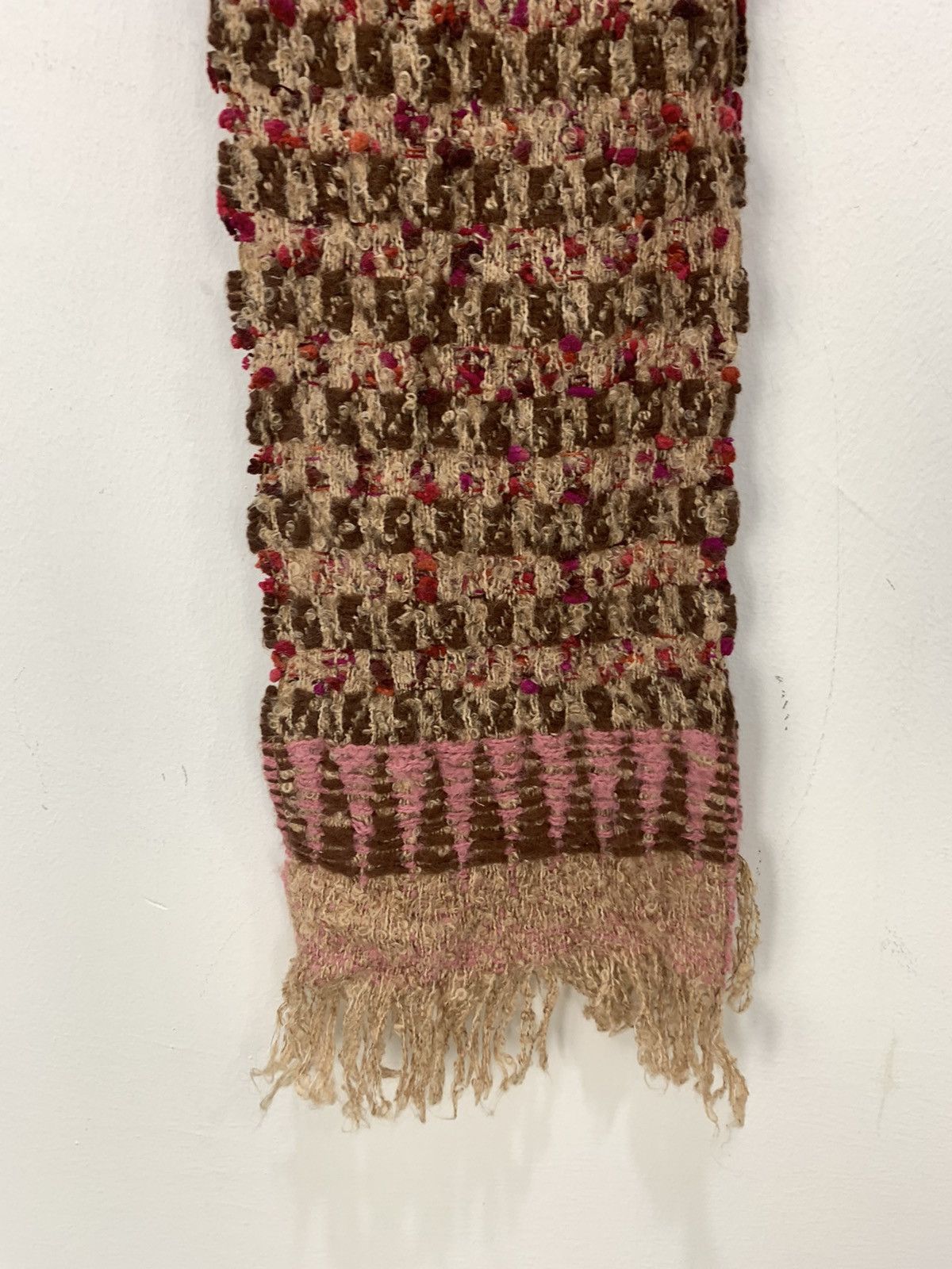 Designer × Japanese Brand MAQUILLAGE Colourway Coogi Aztec Navajo Knit Muffler Scarf Size ONE SIZE - 5 Thumbnail