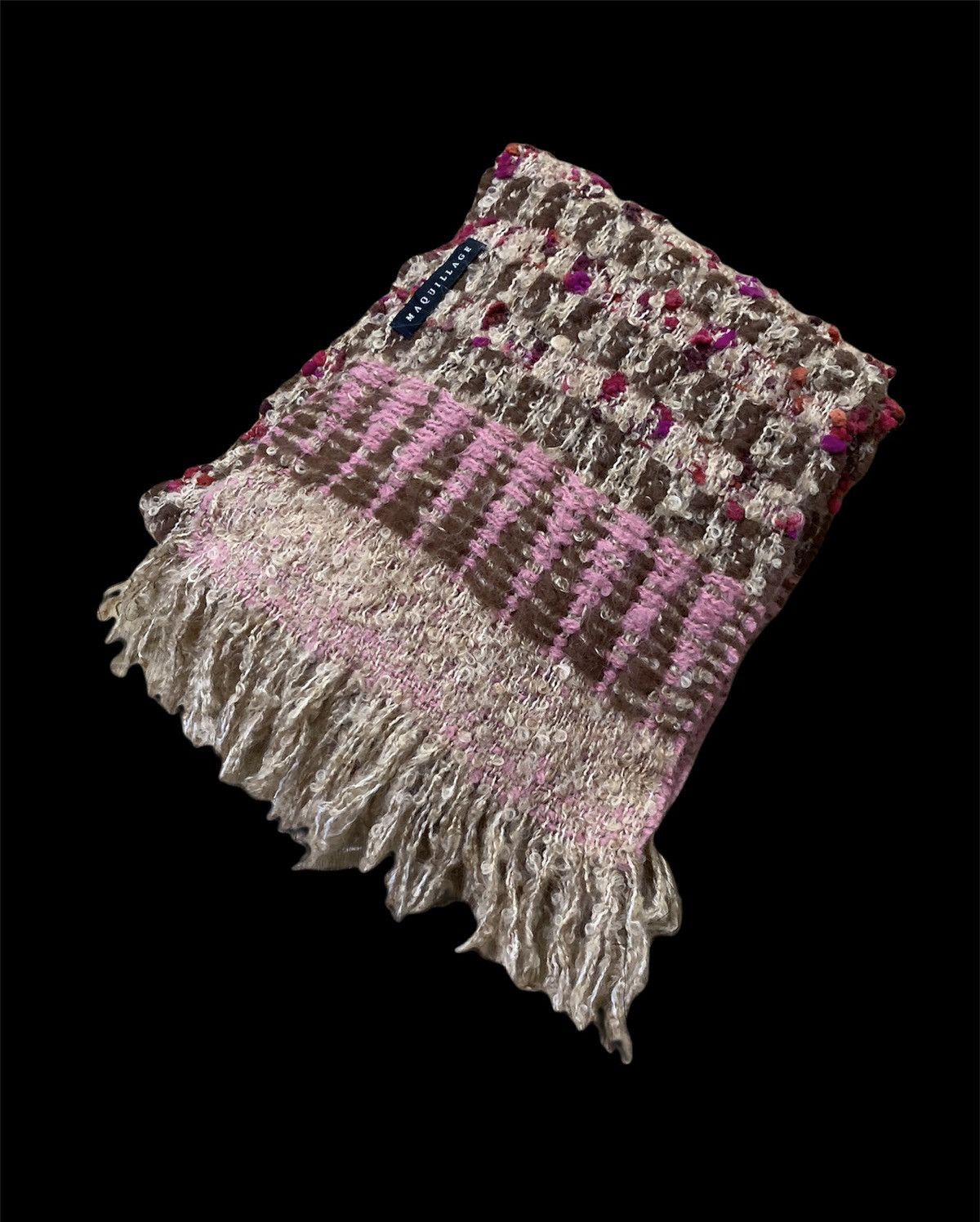 Designer × Japanese Brand MAQUILLAGE Colourway Coogi Aztec Navajo Knit Muffler Scarf Size ONE SIZE - 1 Thumbnail