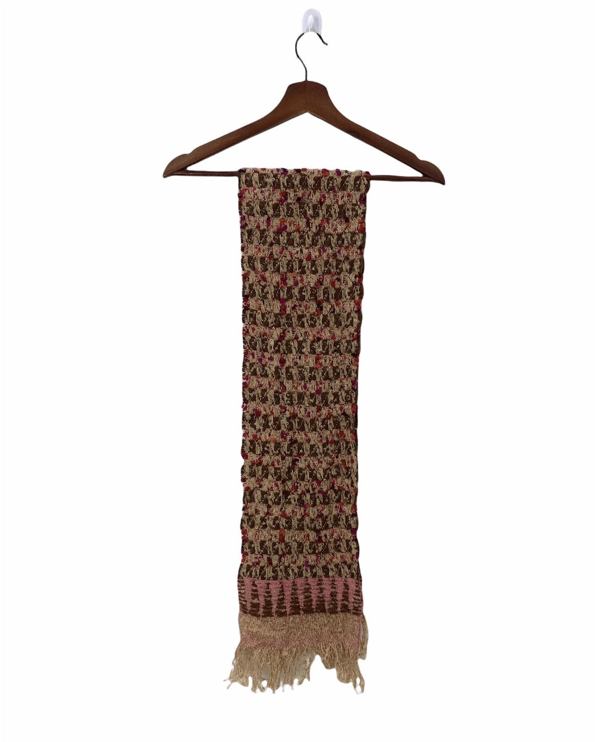 Designer × Japanese Brand MAQUILLAGE Colourway Coogi Aztec Navajo Knit Muffler Scarf Size ONE SIZE - 3 Thumbnail
