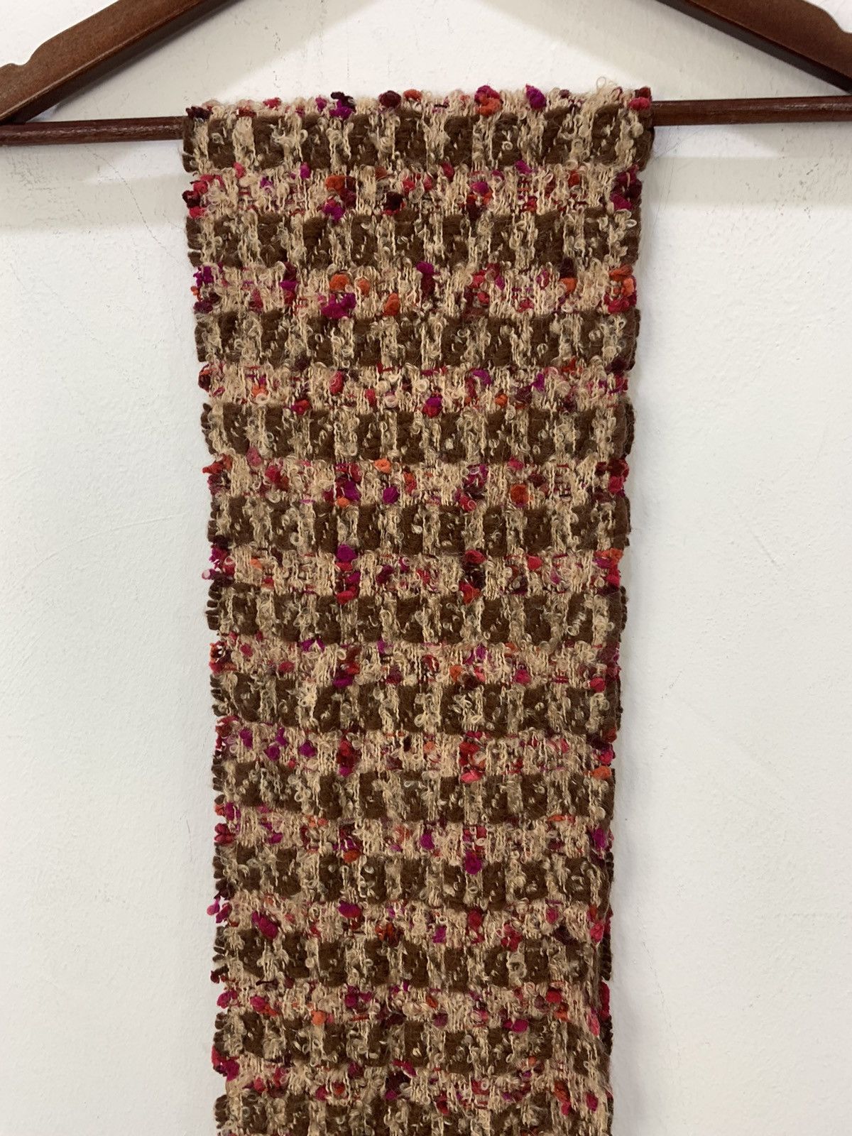Designer × Japanese Brand MAQUILLAGE Colourway Coogi Aztec Navajo Knit Muffler Scarf Size ONE SIZE - 4 Thumbnail