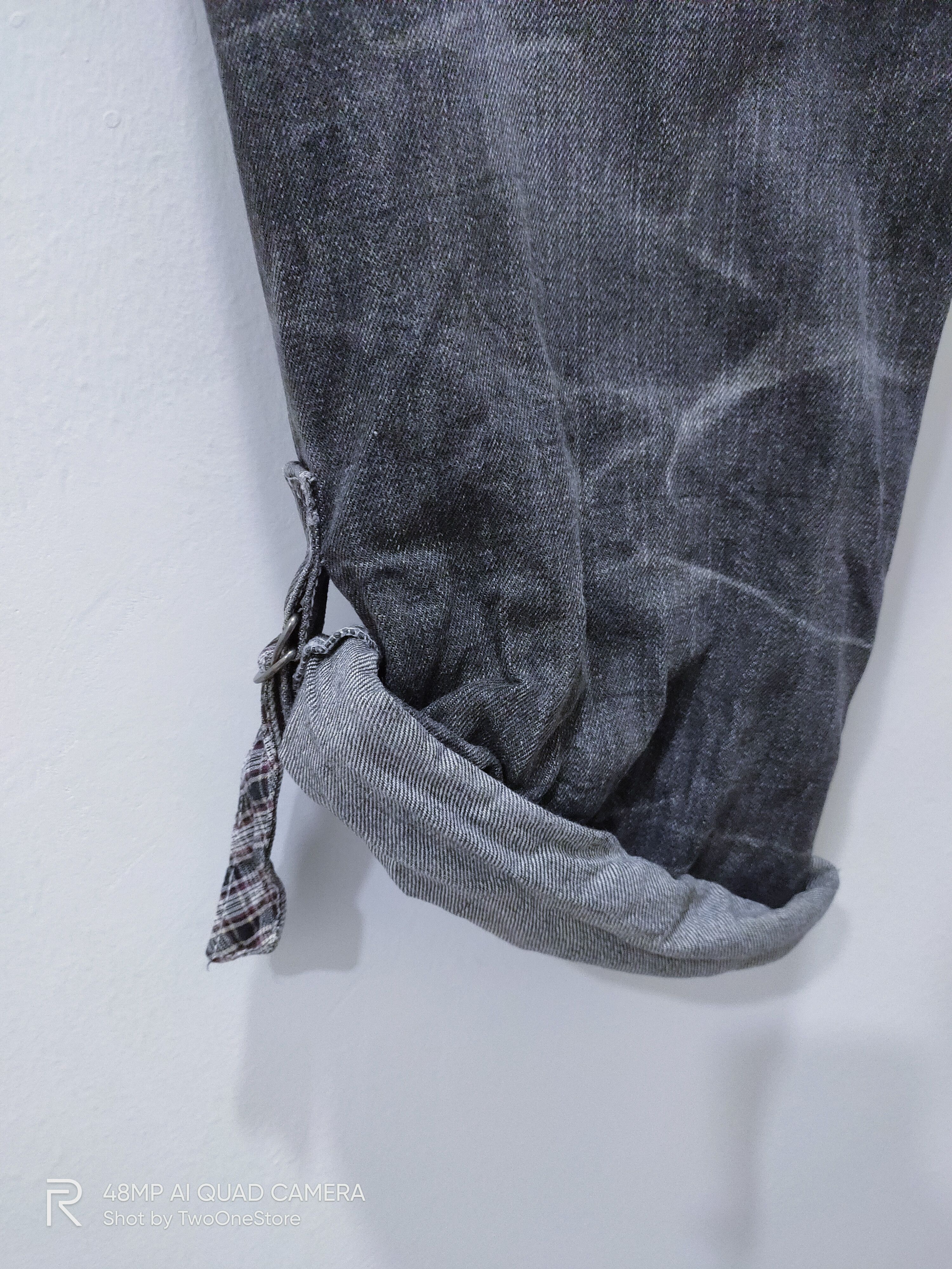 Japanese Brand × Seditionaries DOUBLEFOCUS Patchwork DoubleWaist Punk Style CropPant Jeans Size US 33 - 18 Thumbnail