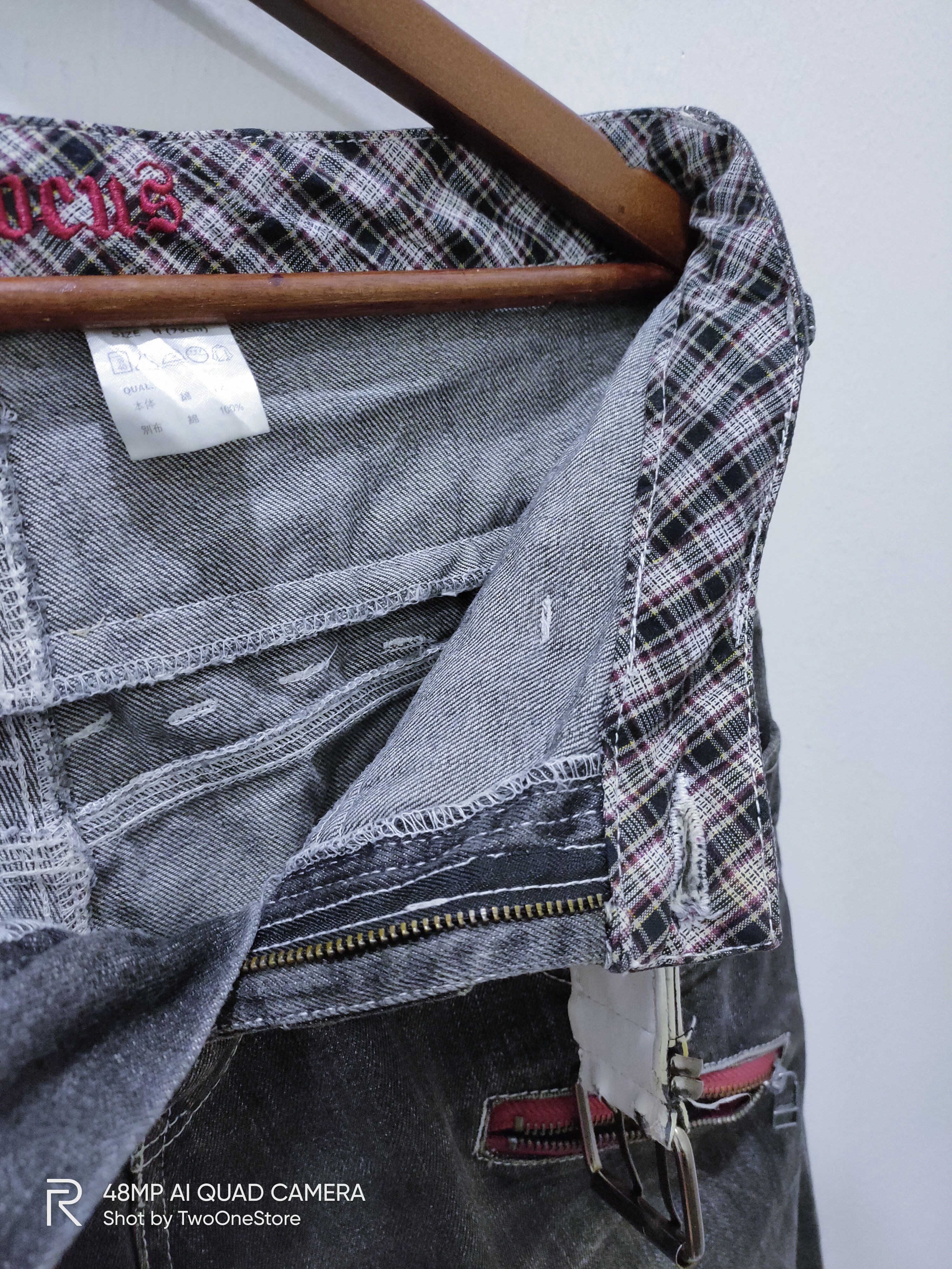 Japanese Brand × Seditionaries DOUBLEFOCUS Patchwork DoubleWaist Punk Style CropPant Jeans Size US 33 - 19 Thumbnail