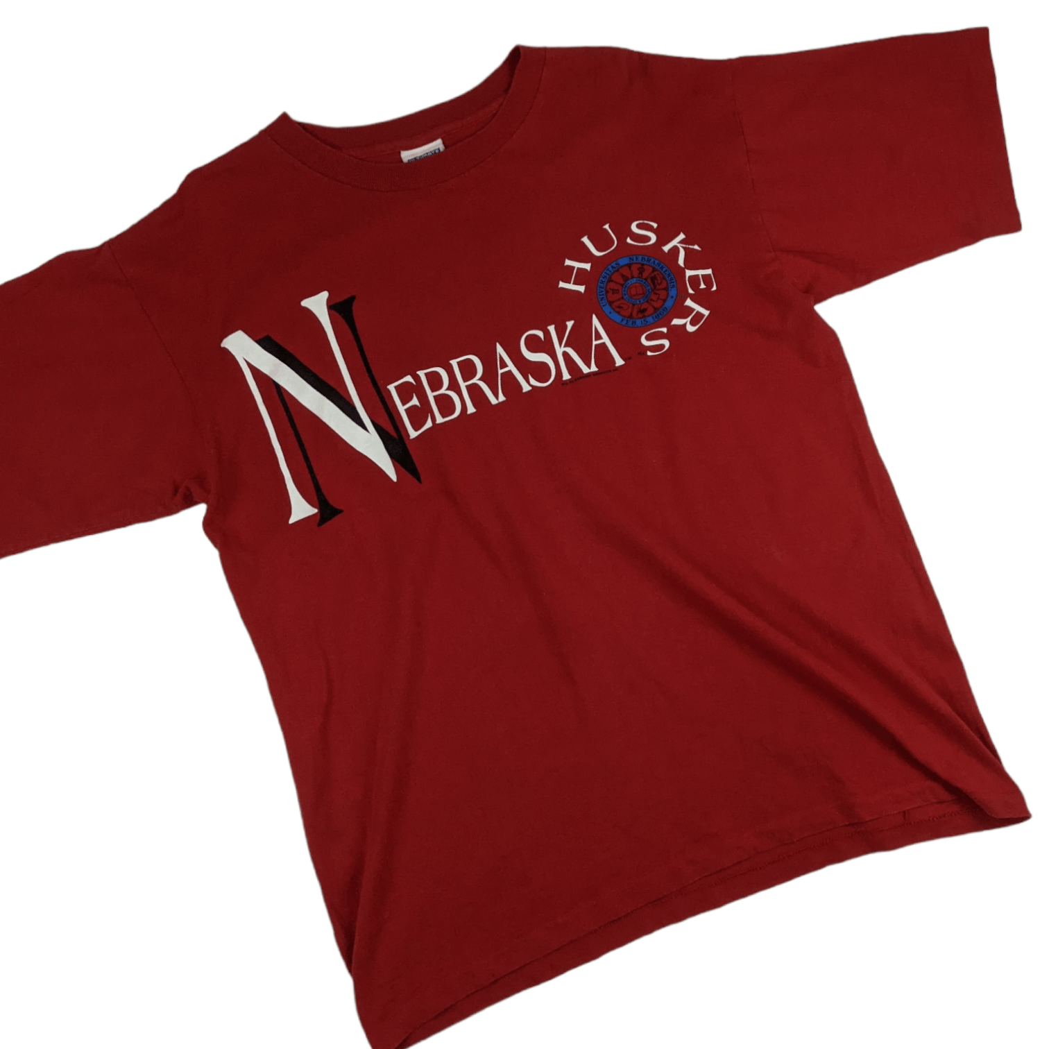 NFL 90"s UNIVERSITY Of NEBRASKA Huskers NFL Single Stitches Tee Size US M / EU 48-50 / 2 - 3 Thumbnail