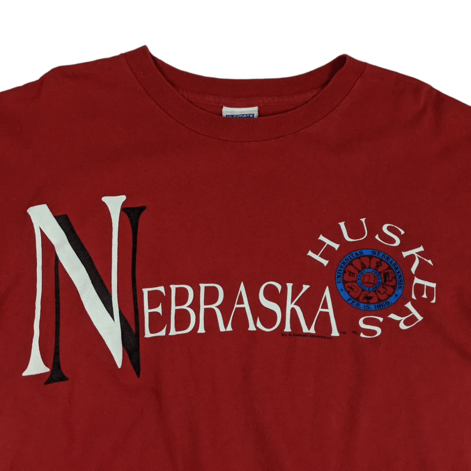 NFL 90"s UNIVERSITY Of NEBRASKA Huskers NFL Single Stitches Tee Size US M / EU 48-50 / 2 - 4 Thumbnail