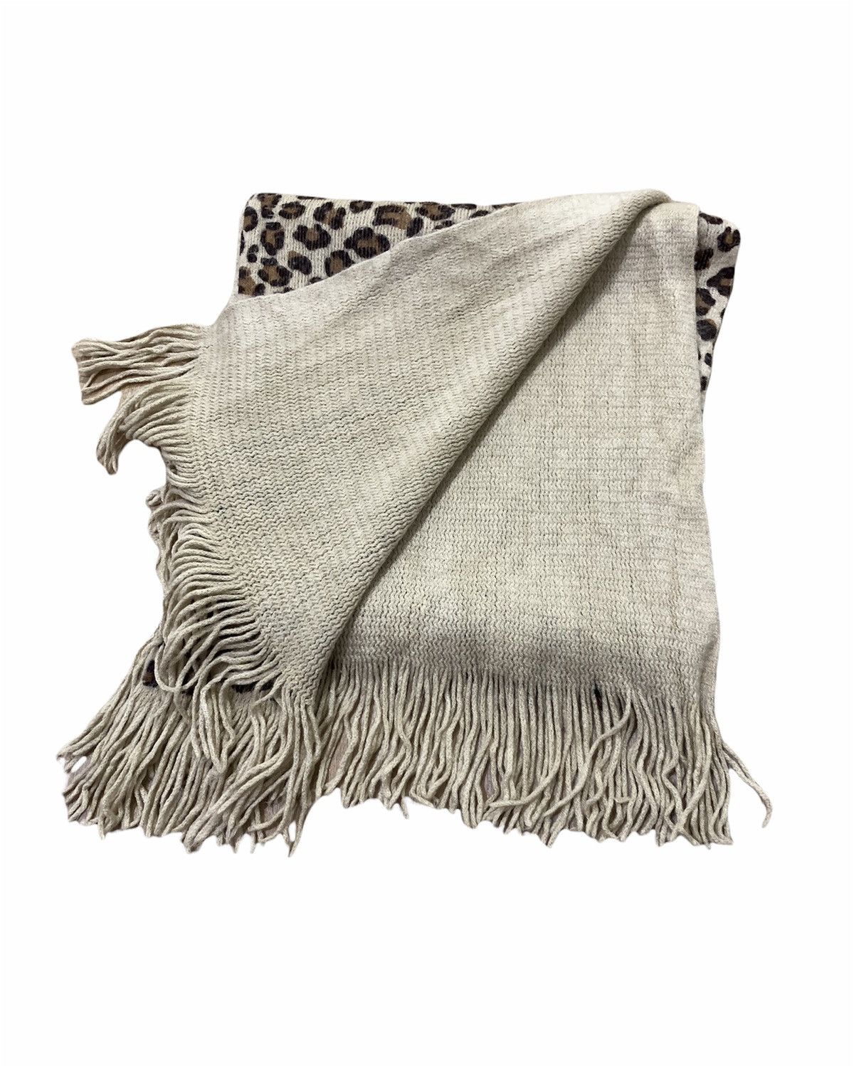 Habitat × Other CHEETAH Skin Pattern Fullprint Wool Knitwear Muffler Scarf Size ONE SIZE - 2 Thumbnail