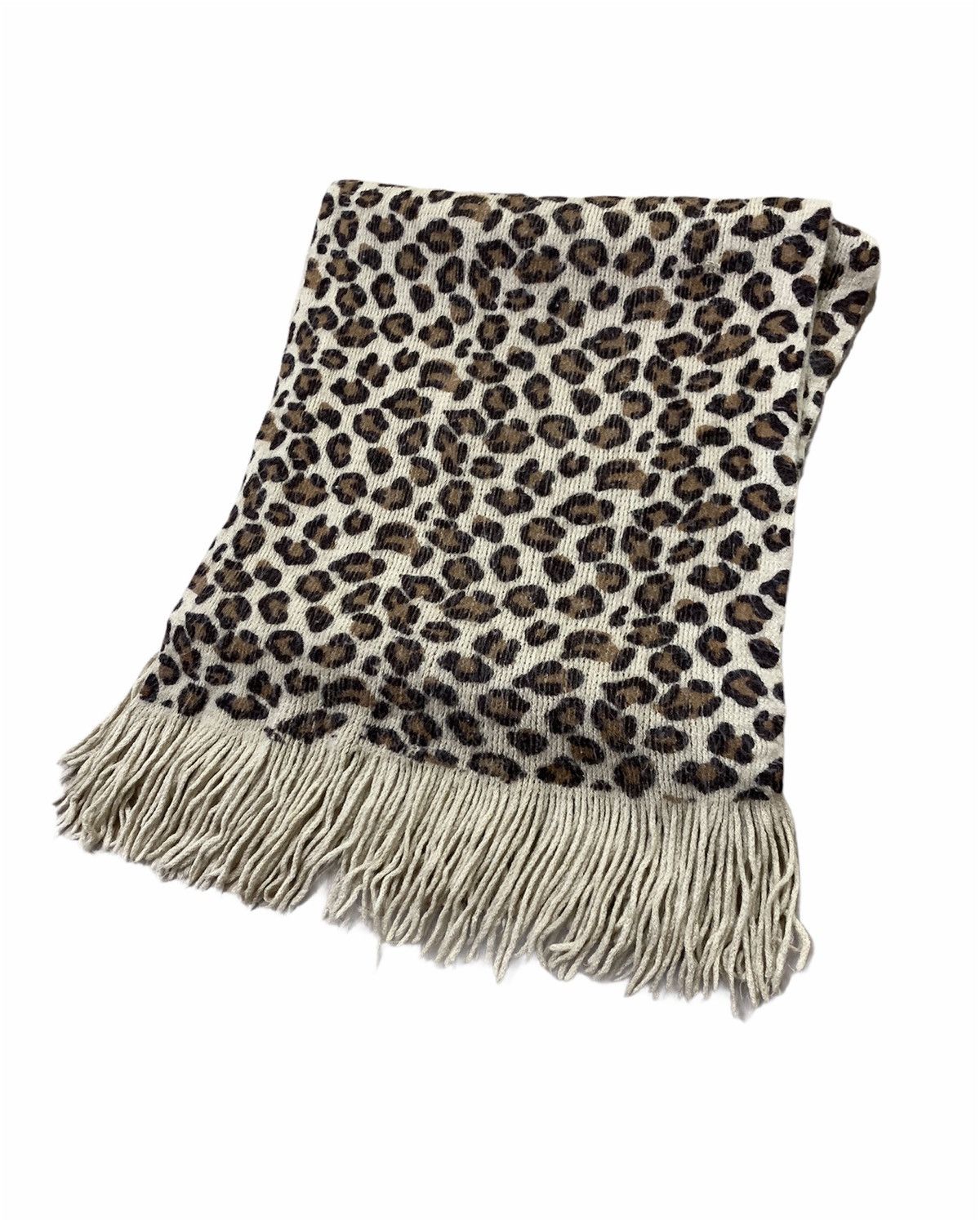 Habitat × Other CHEETAH Skin Pattern Fullprint Wool Knitwear Muffler Scarf Size ONE SIZE - 1 Thumbnail
