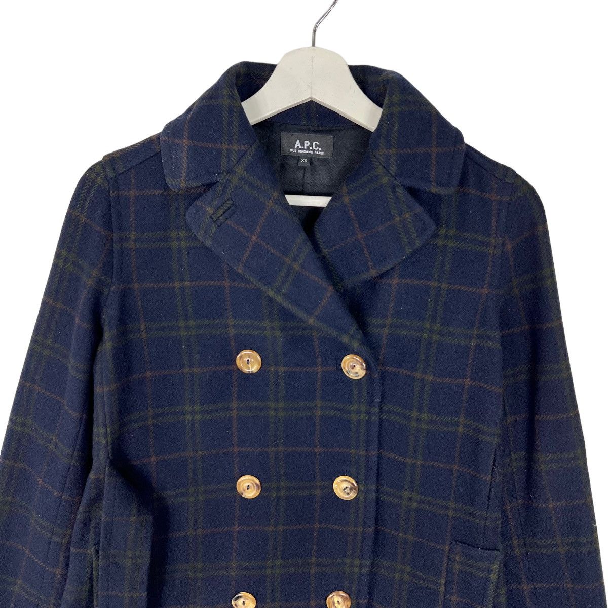 A.P.C. 🔥 APC PLAID WOOL DOUBLE BREAST COAT Size US XS / EU 42 / 0 - 4 Thumbnail