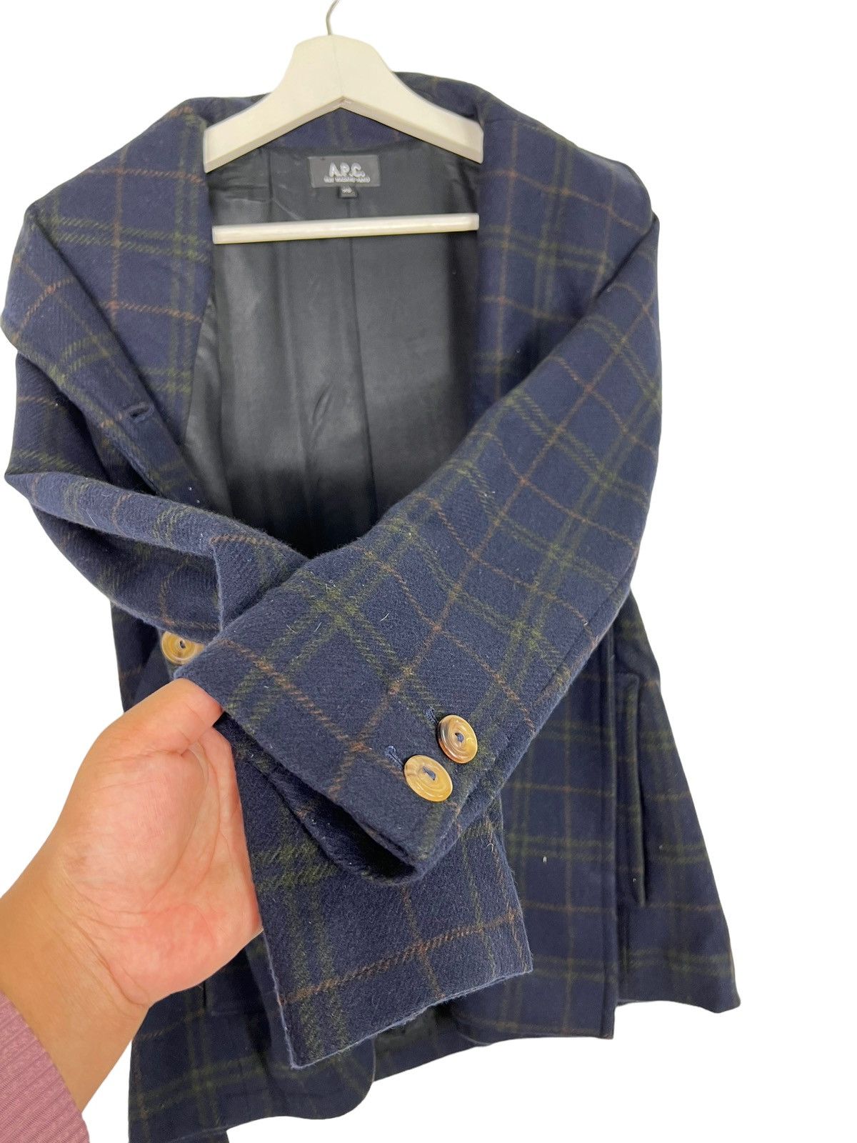 A.P.C. 🔥 APC PLAID WOOL DOUBLE BREAST COAT Size US XS / EU 42 / 0 - 9 Thumbnail