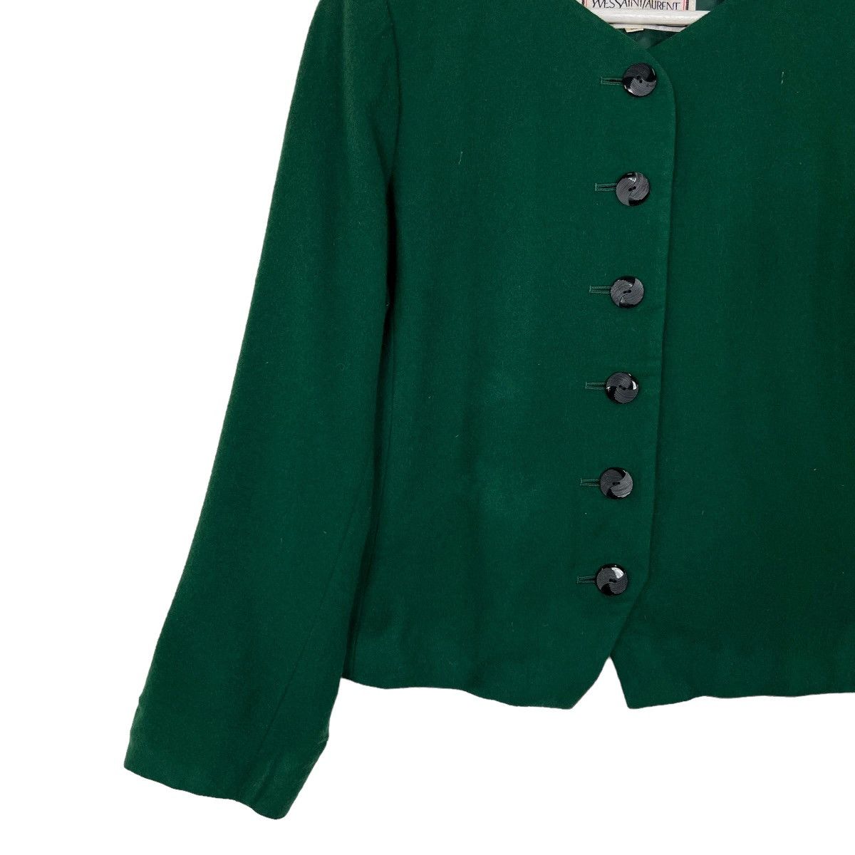 Yves Saint Laurent 🔥 YVES SAINT LAURENT DIFUSION FEMME COLAR LESS CROP BLAZER Size M / US 6-8 / IT 42-44 - 2 Thumbnail