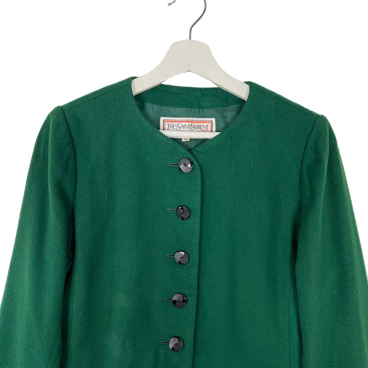 Yves Saint Laurent 🔥 YVES SAINT LAURENT DIFUSION FEMME COLAR LESS CROP BLAZER Size M / US 6-8 / IT 42-44 - 3 Thumbnail
