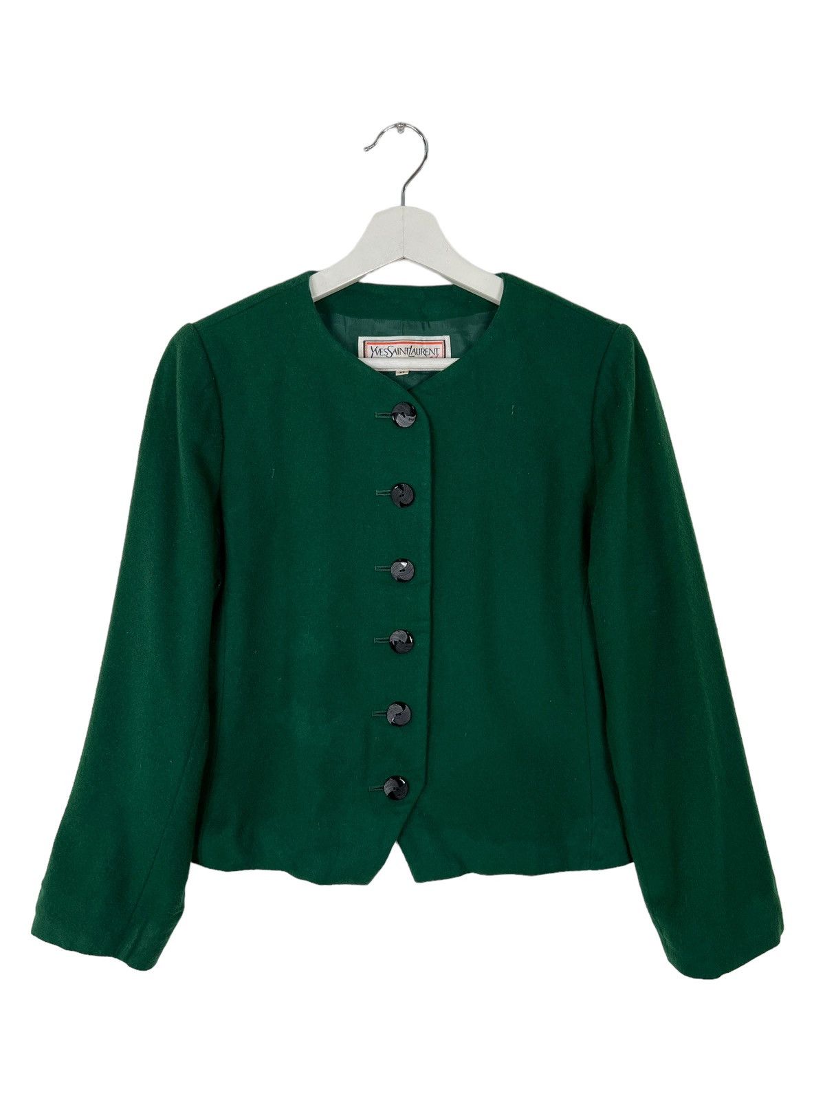 Yves Saint Laurent 🔥 YVES SAINT LAURENT DIFUSION FEMME COLAR LESS CROP BLAZER Size M / US 6-8 / IT 42-44 - 5 Thumbnail