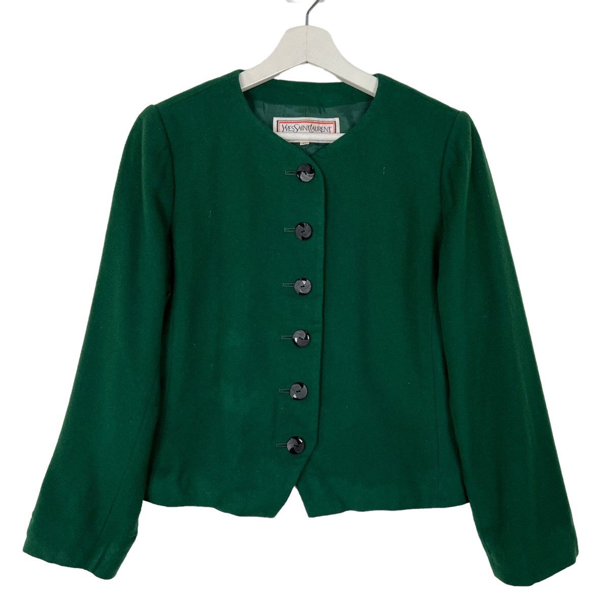 Yves Saint Laurent 🔥 YVES SAINT LAURENT DIFUSION FEMME COLAR LESS CROP BLAZER Size M / US 6-8 / IT 42-44 - 1 Thumbnail
