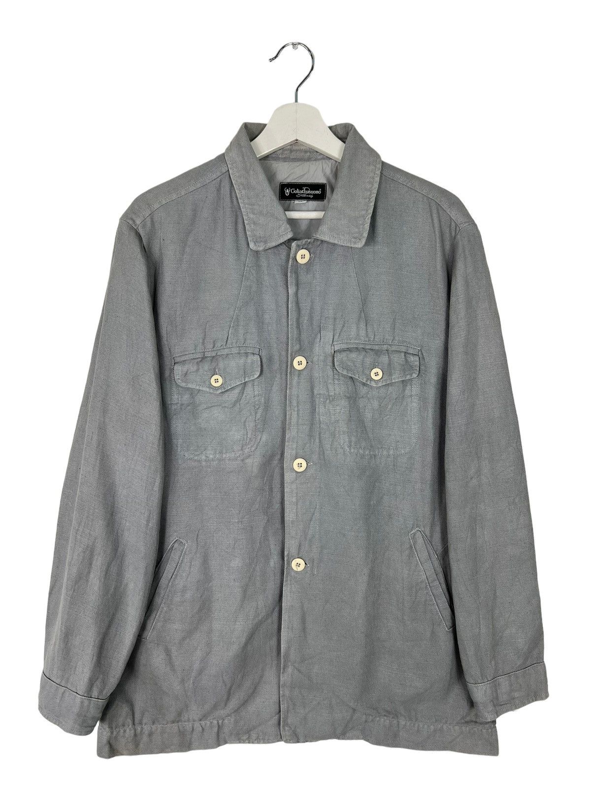 Designer 🔥 VINTAGE GOLIATHUS UOMO INDIGO WORK CHORE JACKET Size 48 Size US M / EU 48-50 / 2 - 5 Thumbnail