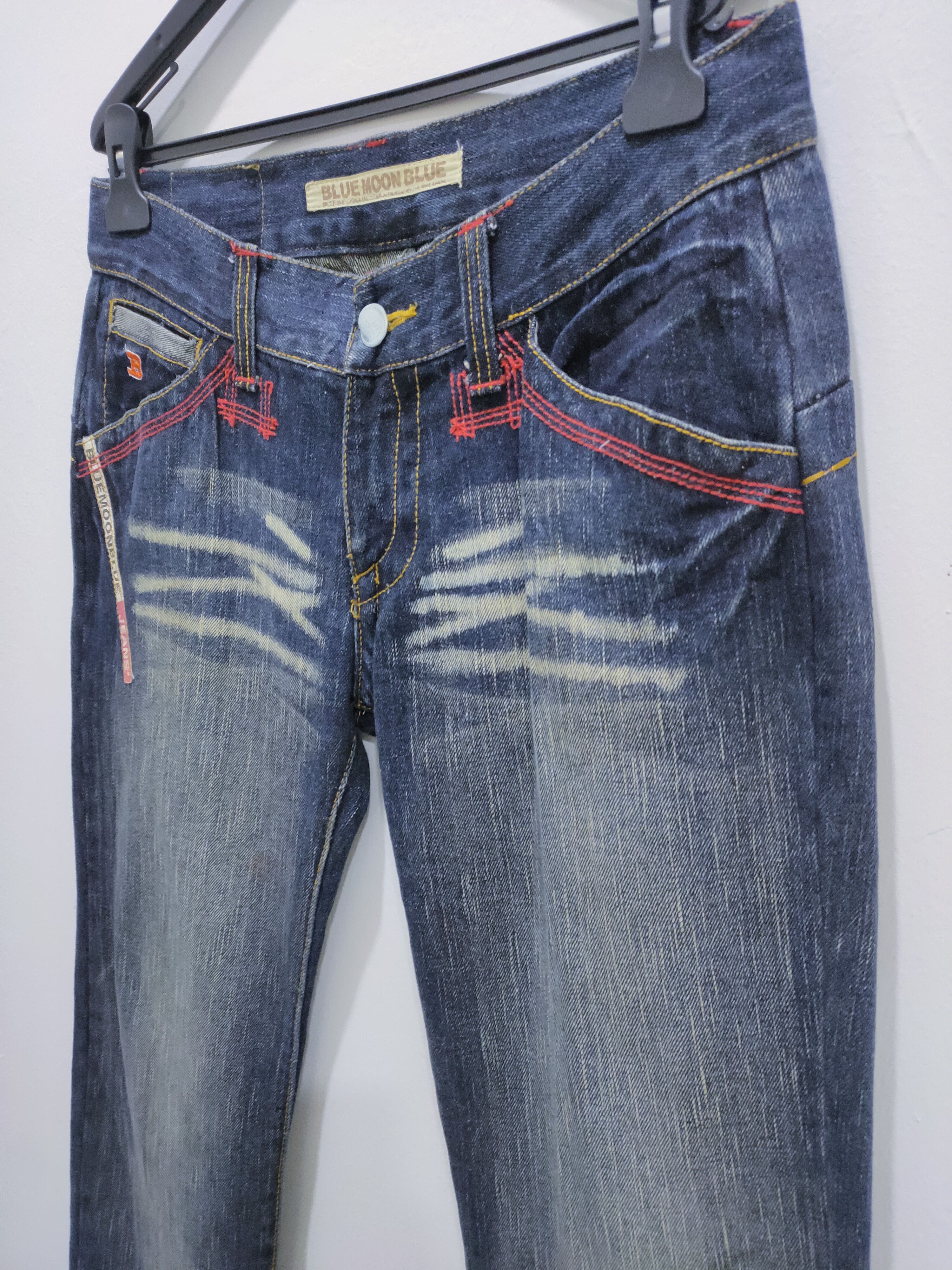 Blue Blue Japan × Two Moon BLUE MOON BLUE Handcrafted Stone Wash BigLogo Graphic Jeans Size US 32 / EU 48 - 10 Thumbnail