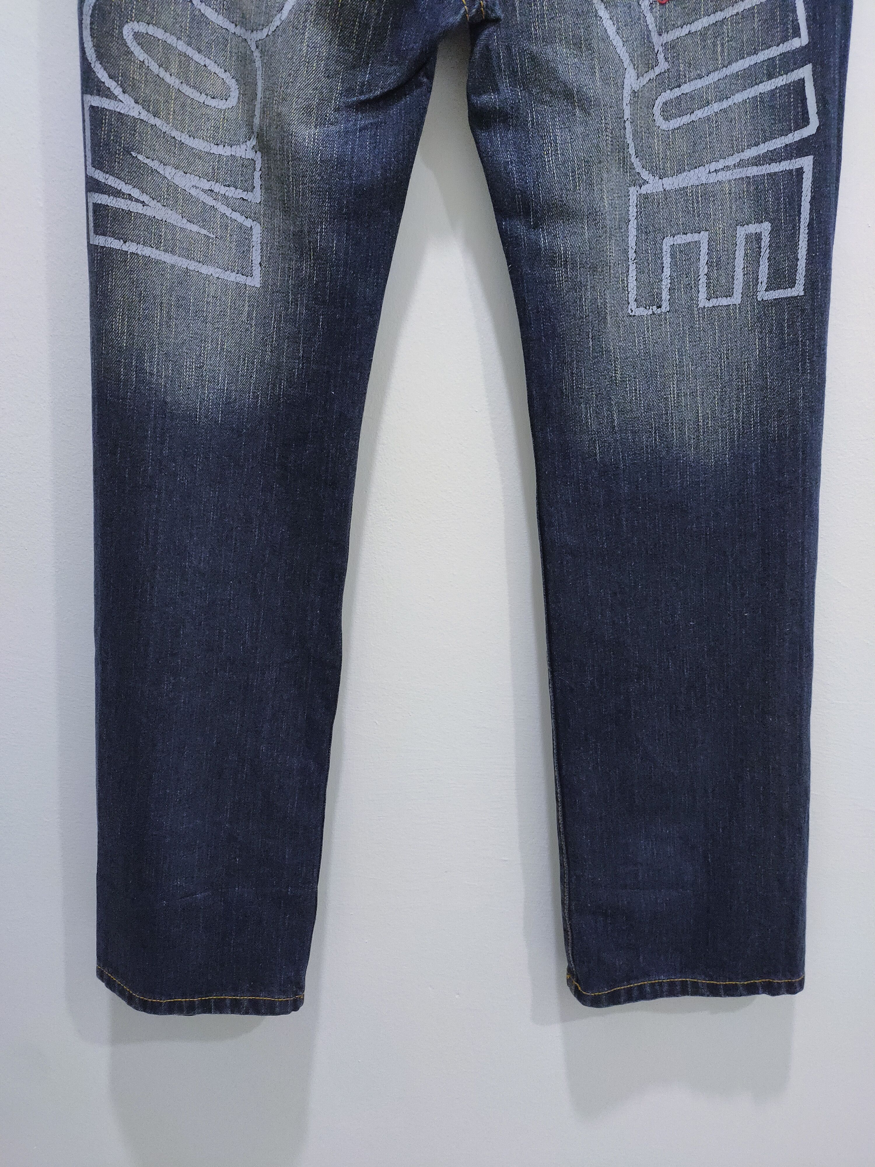 Blue Blue Japan × Two Moon BLUE MOON BLUE Handcrafted Stone Wash BigLogo Graphic Jeans Size US 32 / EU 48 - 12 Thumbnail