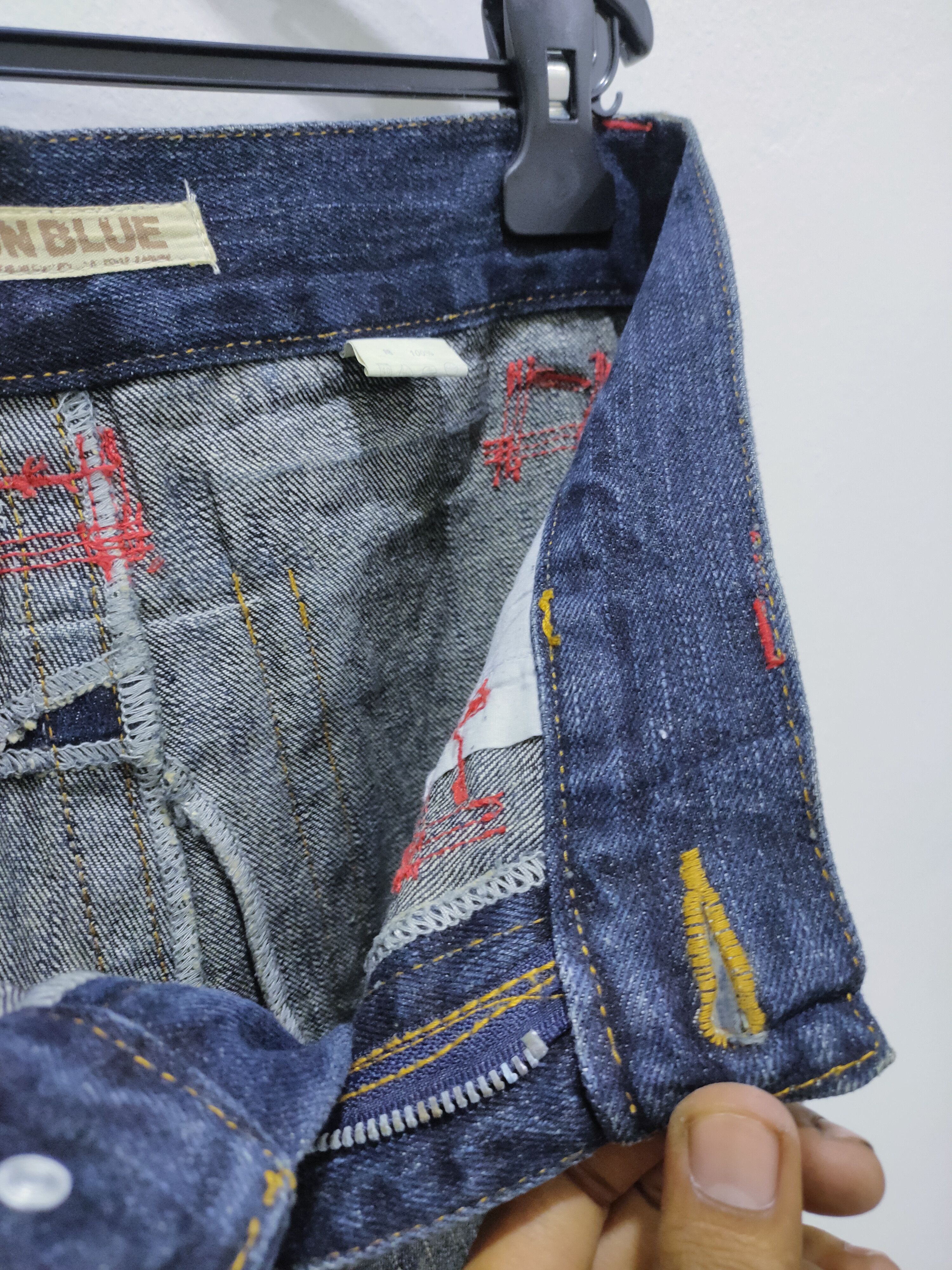 Blue Blue Japan × Two Moon BLUE MOON BLUE Handcrafted Stone Wash BigLogo Graphic Jeans Size US 32 / EU 48 - 21 Thumbnail