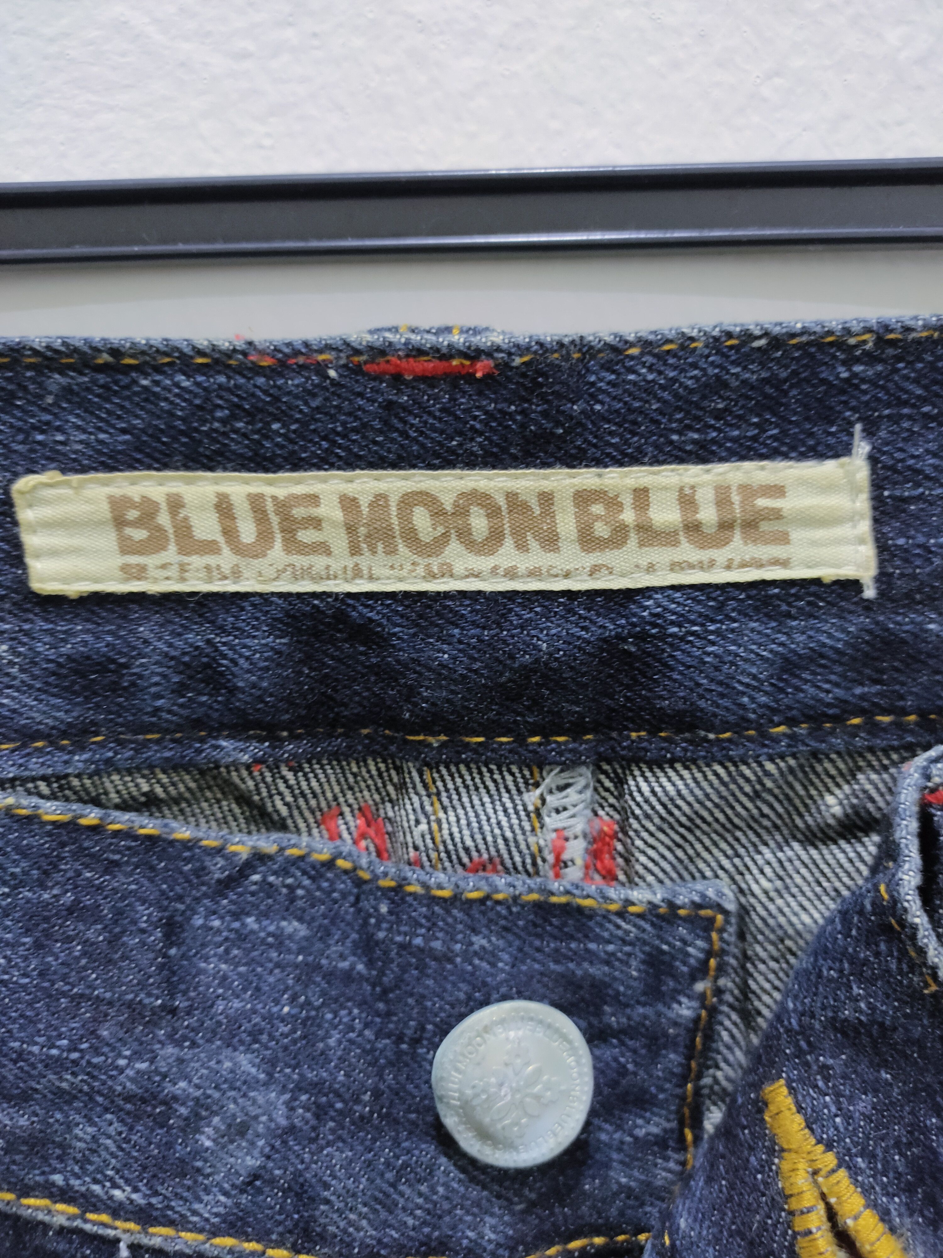 Blue Blue Japan × Two Moon BLUE MOON BLUE Handcrafted Stone Wash BigLogo Graphic Jeans Size US 32 / EU 48 - 19 Thumbnail