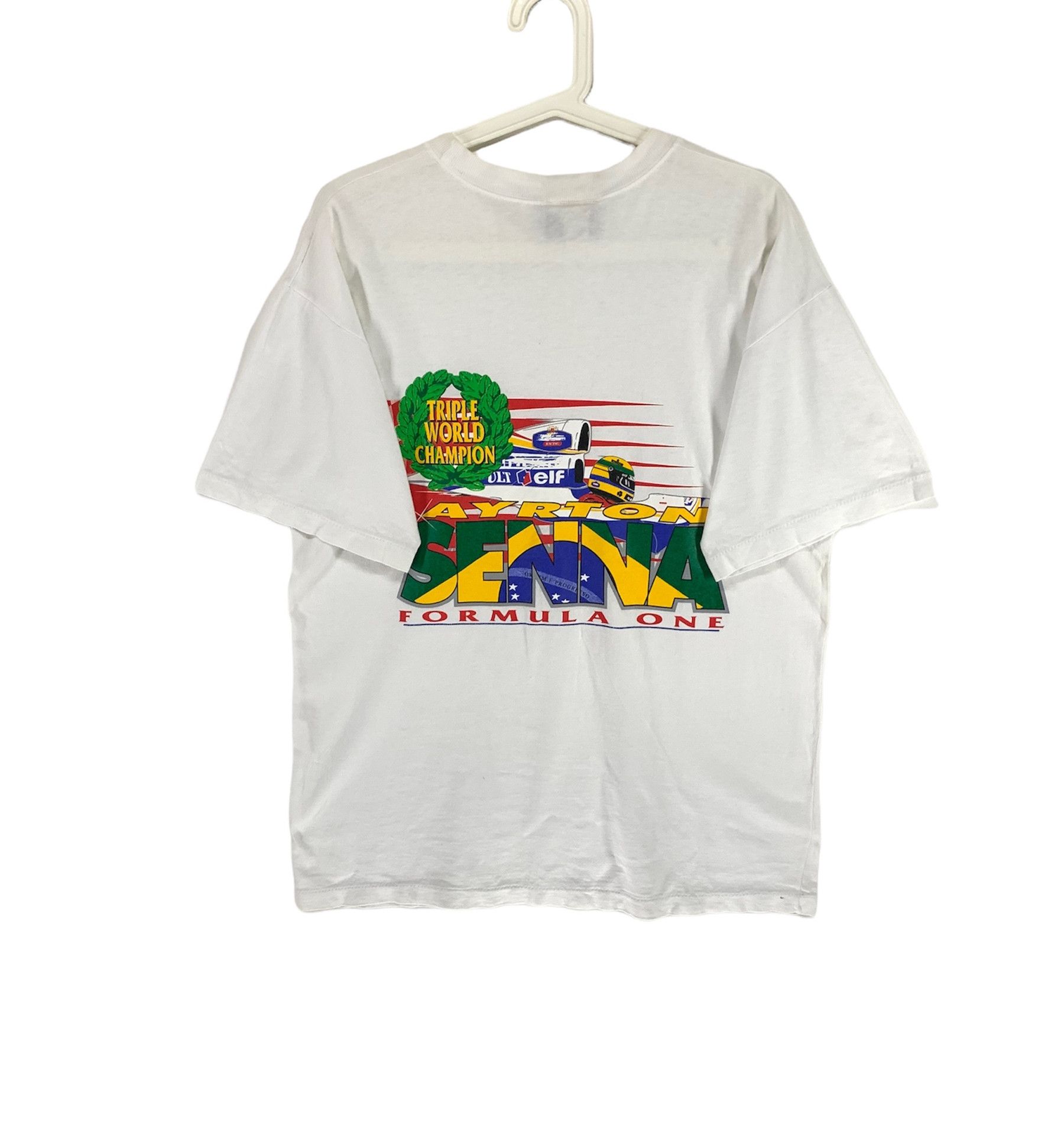 Ayrton Senna Formula 1 Triple World Champion Vtg 90s Tshirt