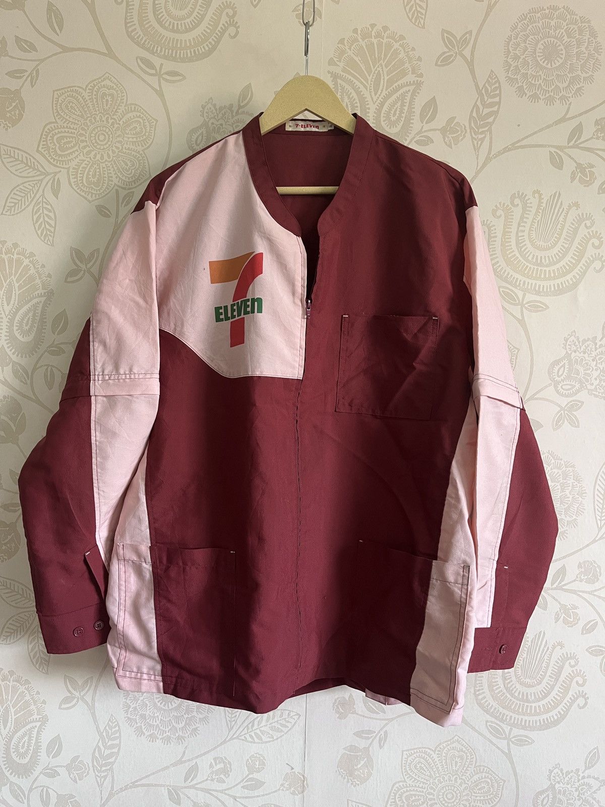 image of Uniform Wares x Vintage 7Eleven Workers Uniform Vintage 1990 Japan Multifunction in Maroon (Size 2X