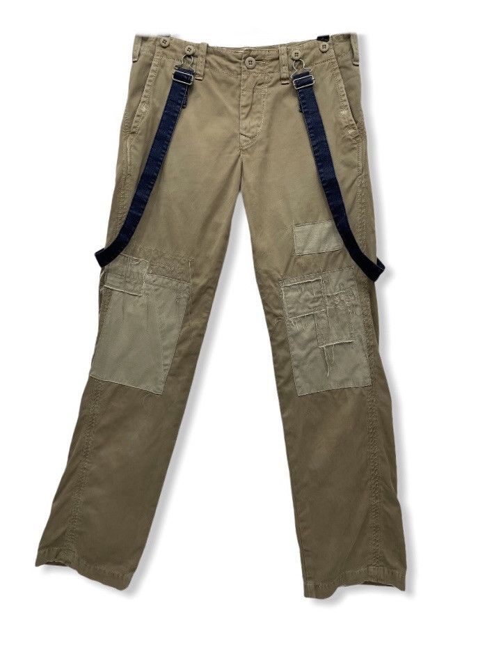 Japanese Brand BARTACK Zig Zag Boro Patchwork Bondage Suspender Pants Size US 29 - 2 Thumbnail