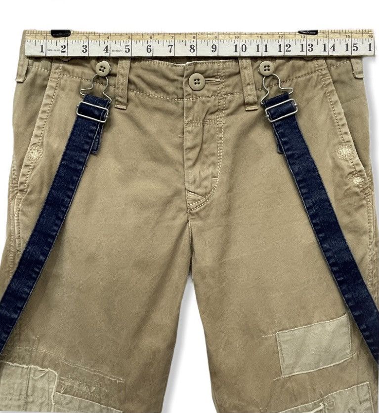 Japanese Brand BARTACK Zig Zag Boro Patchwork Bondage Suspender Pants Size US 29 - 14 Thumbnail