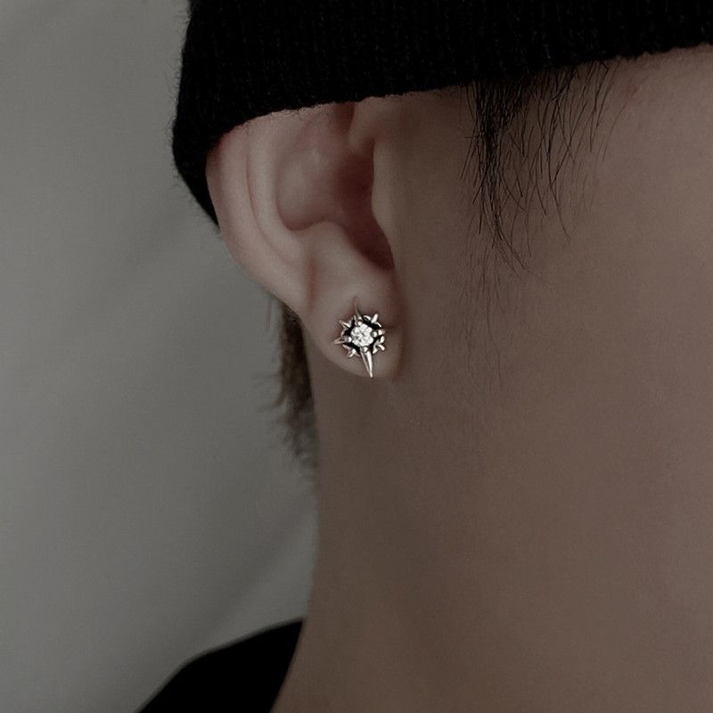 Jewelry 2 pcs Crystal Stone Earrings Jewelry Star Spike Size ONE SIZE - 1 Thumbnail