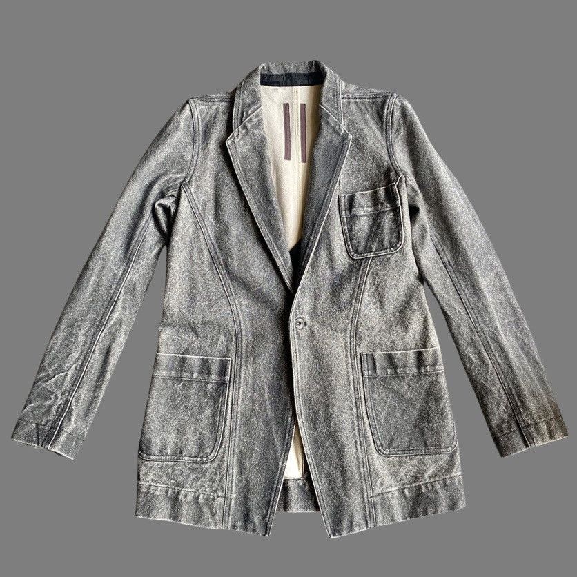Rick Owens SS16 Black Coated Canvas Blazer Size US S / EU 44-46 / 1 - 2 Thumbnail