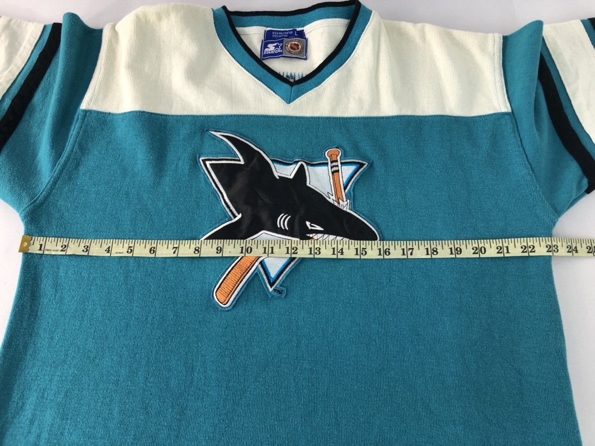 NHL × Starter 90s NHL Starter The San Jose Shark Embroidery Logo 3/4 Tees Size US XL / EU 56 / 4 - 9 Thumbnail