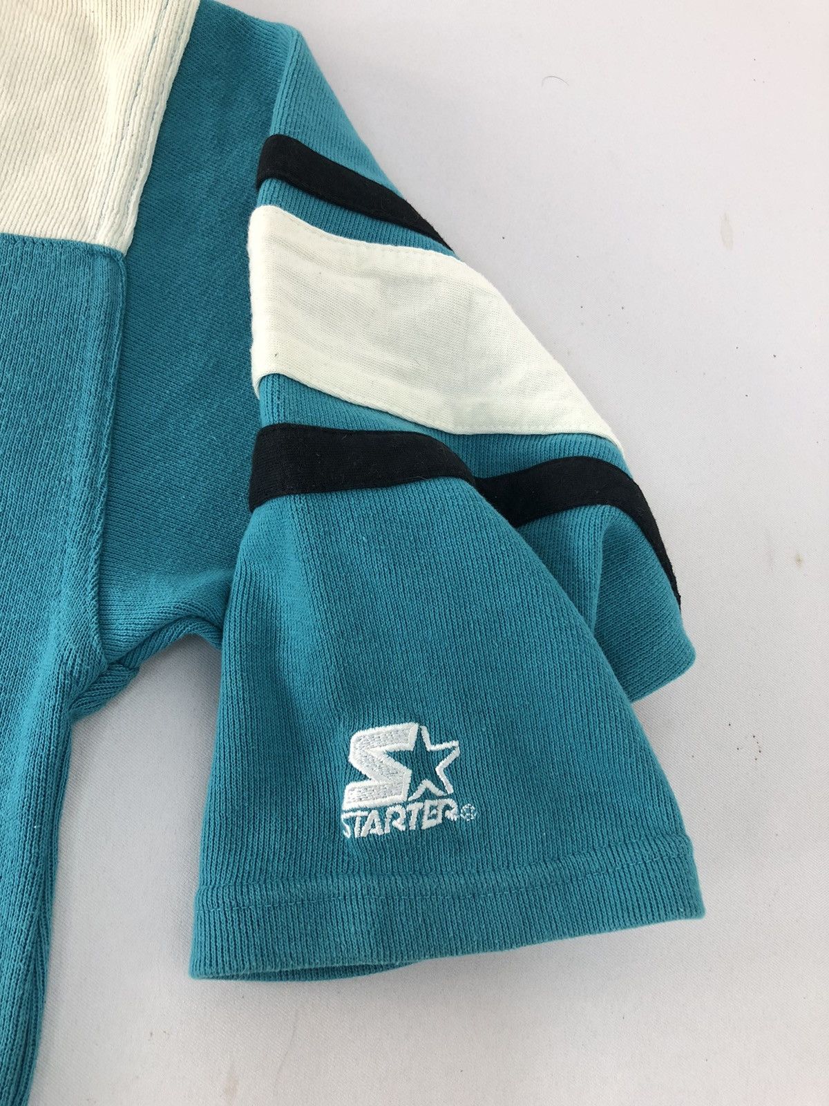 NHL × Starter 90s NHL Starter The San Jose Shark Embroidery Logo 3/4 Tees Size US XL / EU 56 / 4 - 5 Thumbnail