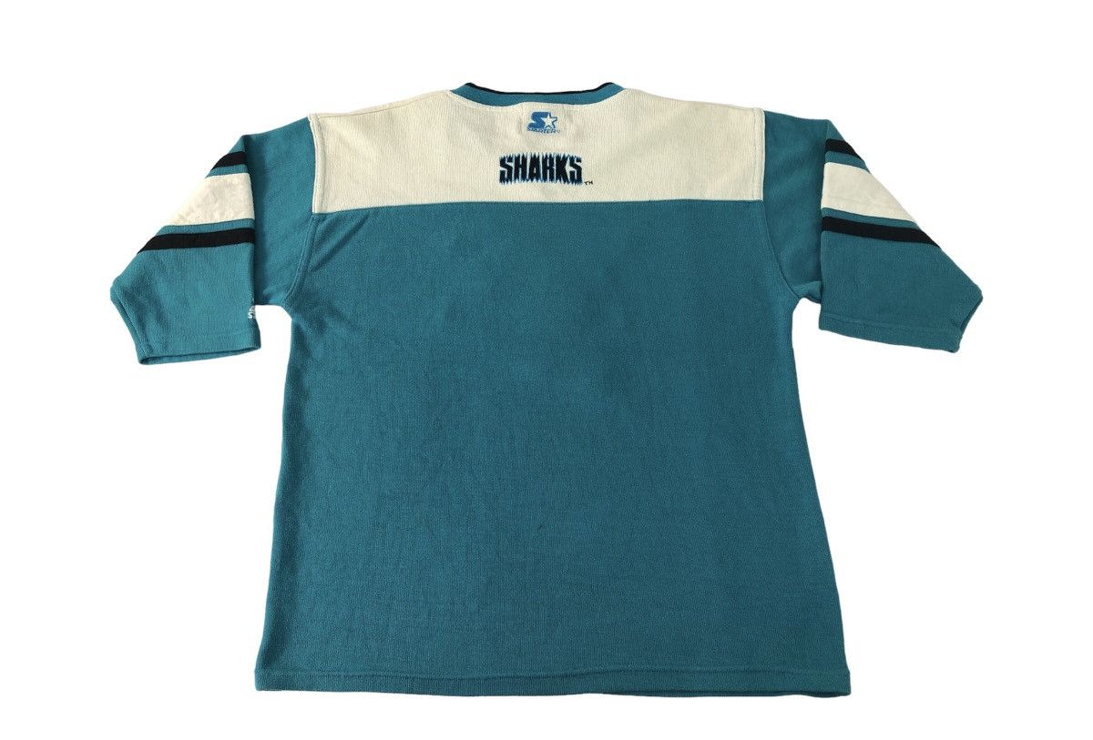 NHL × Starter 90s NHL Starter The San Jose Shark Embroidery Logo 3/4 Tees Size US XL / EU 56 / 4 - 2 Thumbnail