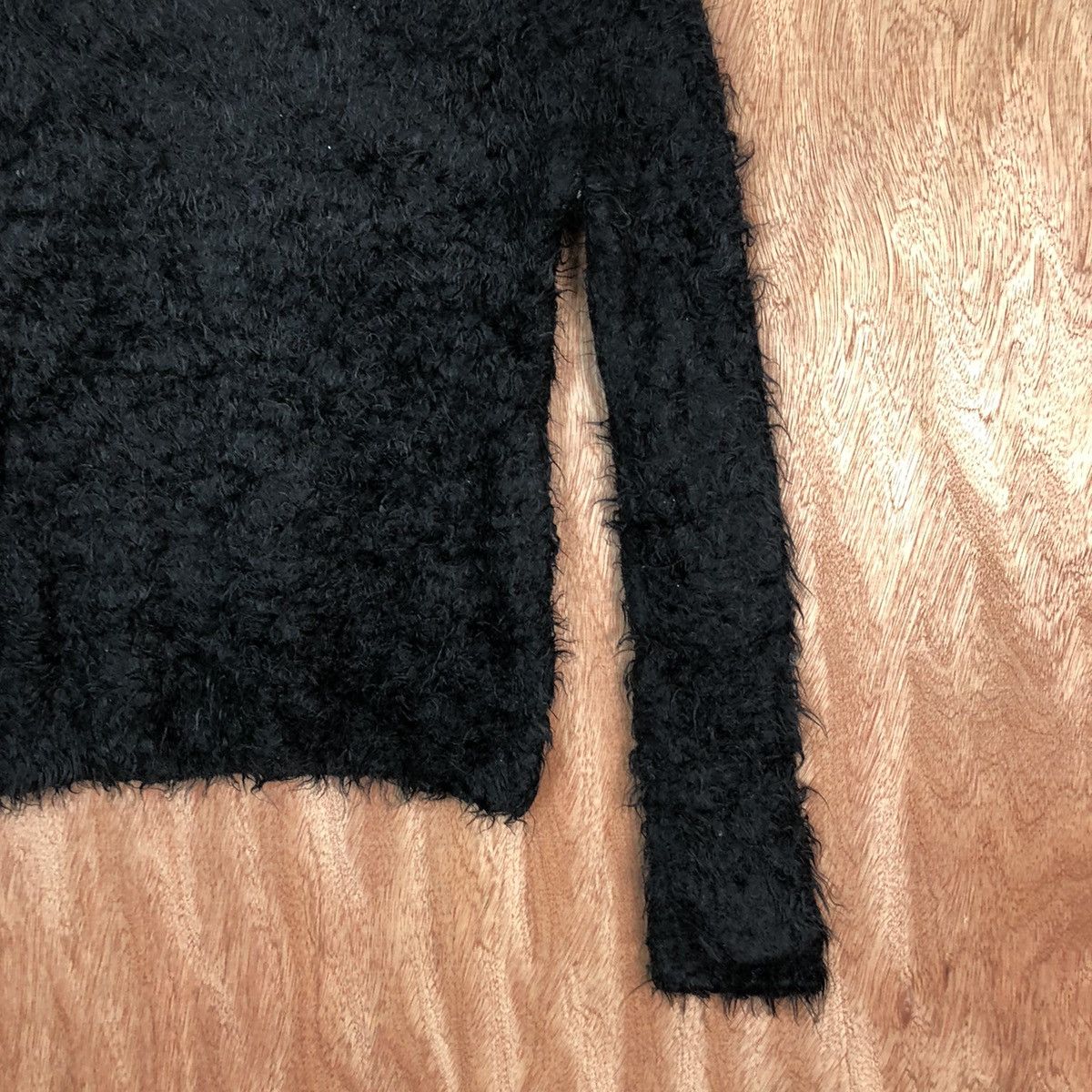 Homespun Knitwear Heather Black Shag Shaggy Fur Mohair Knitwear #6610 Size XS / US 0-2 / IT 36-38 - 9 Thumbnail